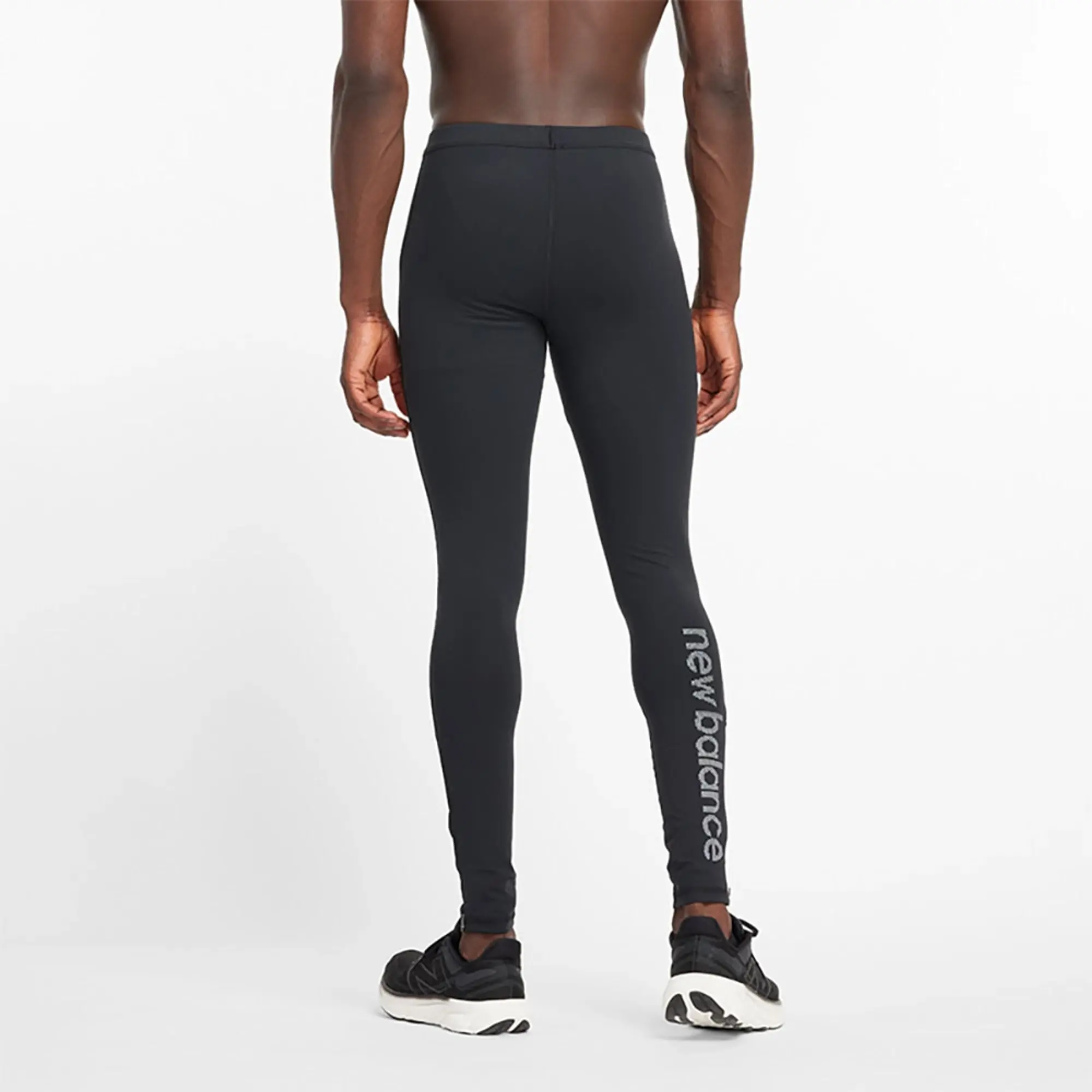 New Balance Men's NB Sleek Reflective Tight in Black Poly Knit