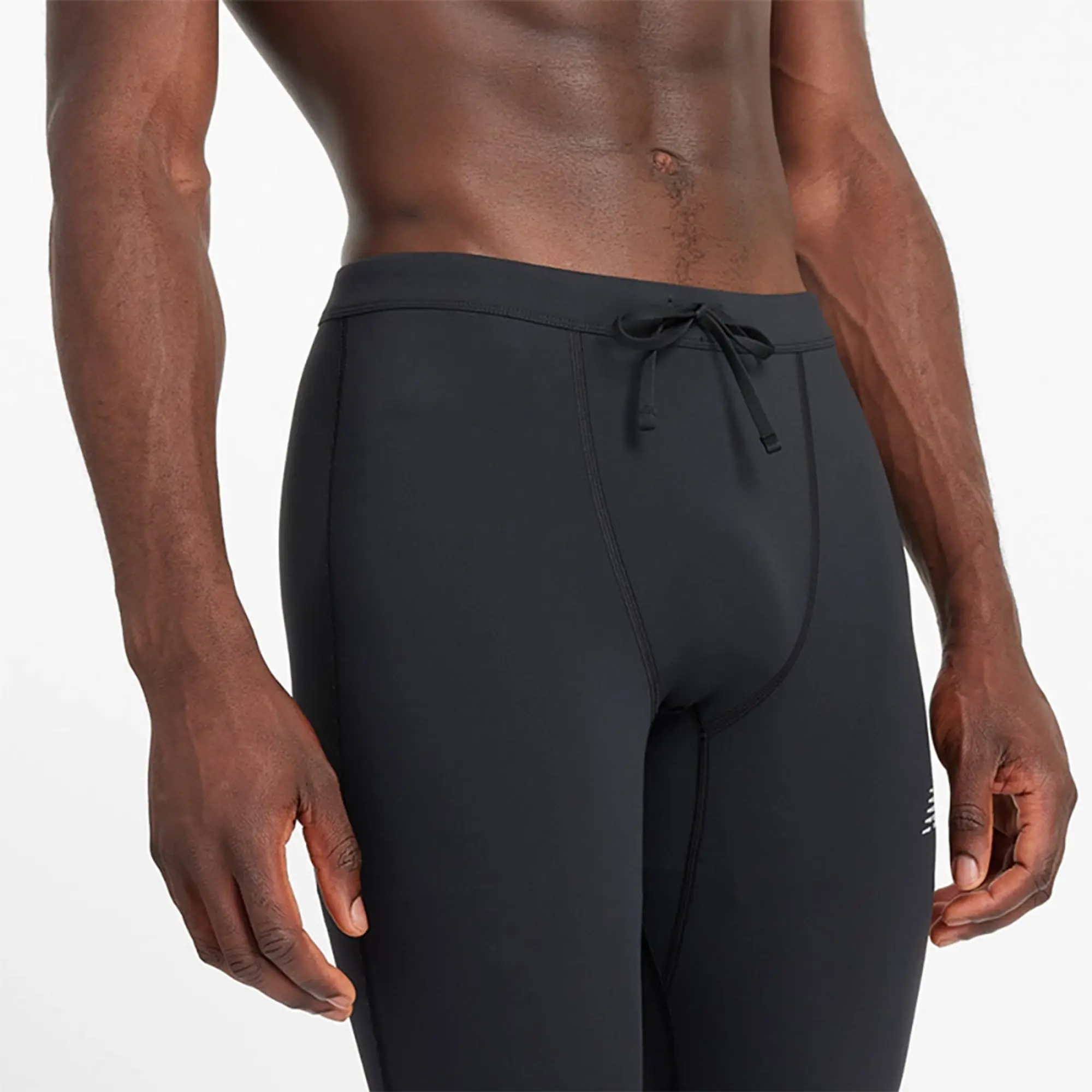 New Balance Men's NB Sleek Reflective Tight in Black Poly Knit