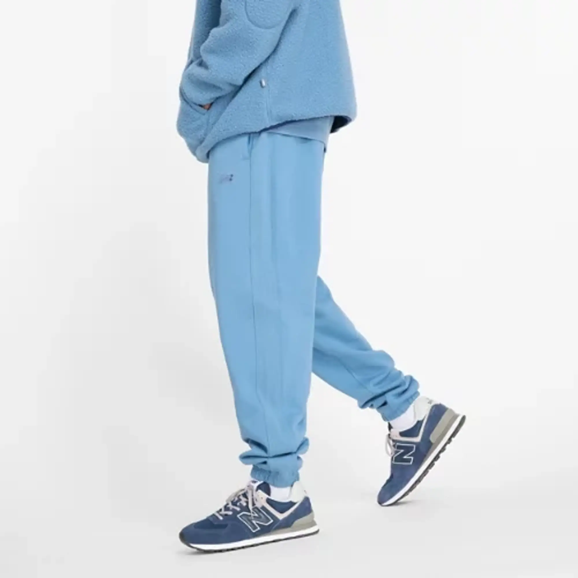 New Balance Men's Athletics French Terry Jogger in Blue Cotton