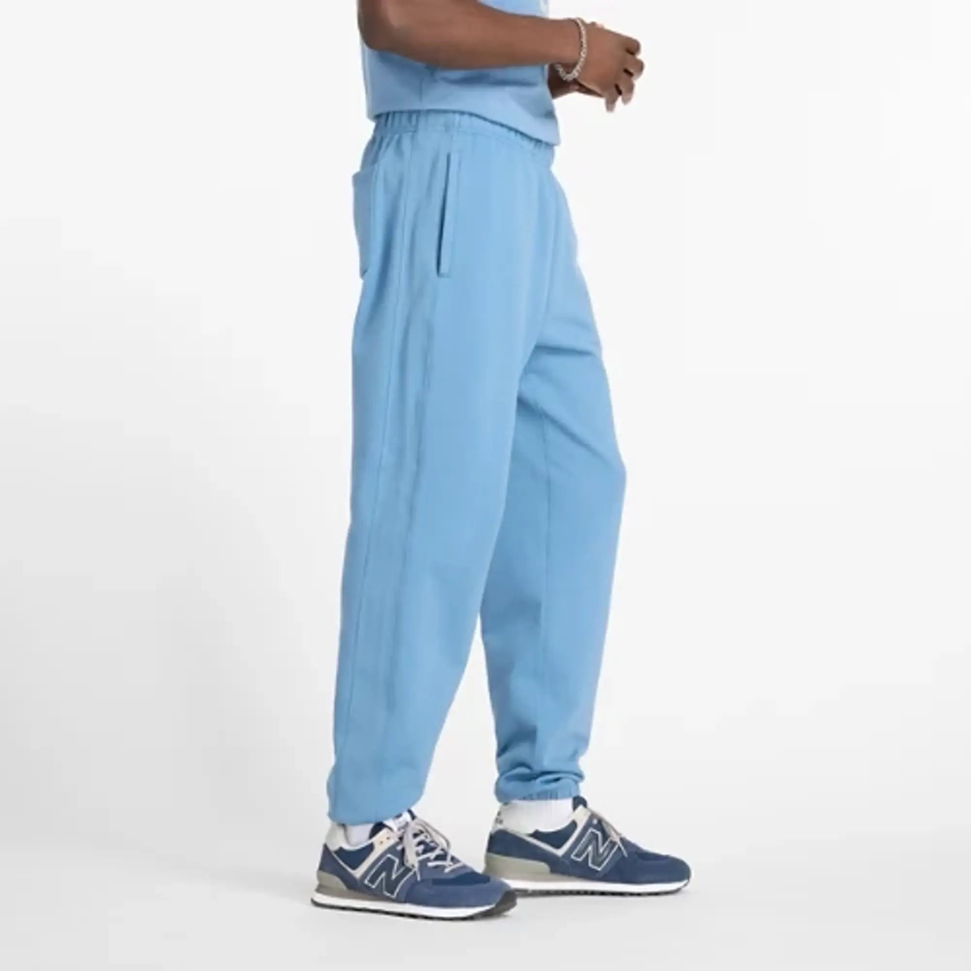 New Balance Men's Athletics French Terry Jogger in Blue Cotton