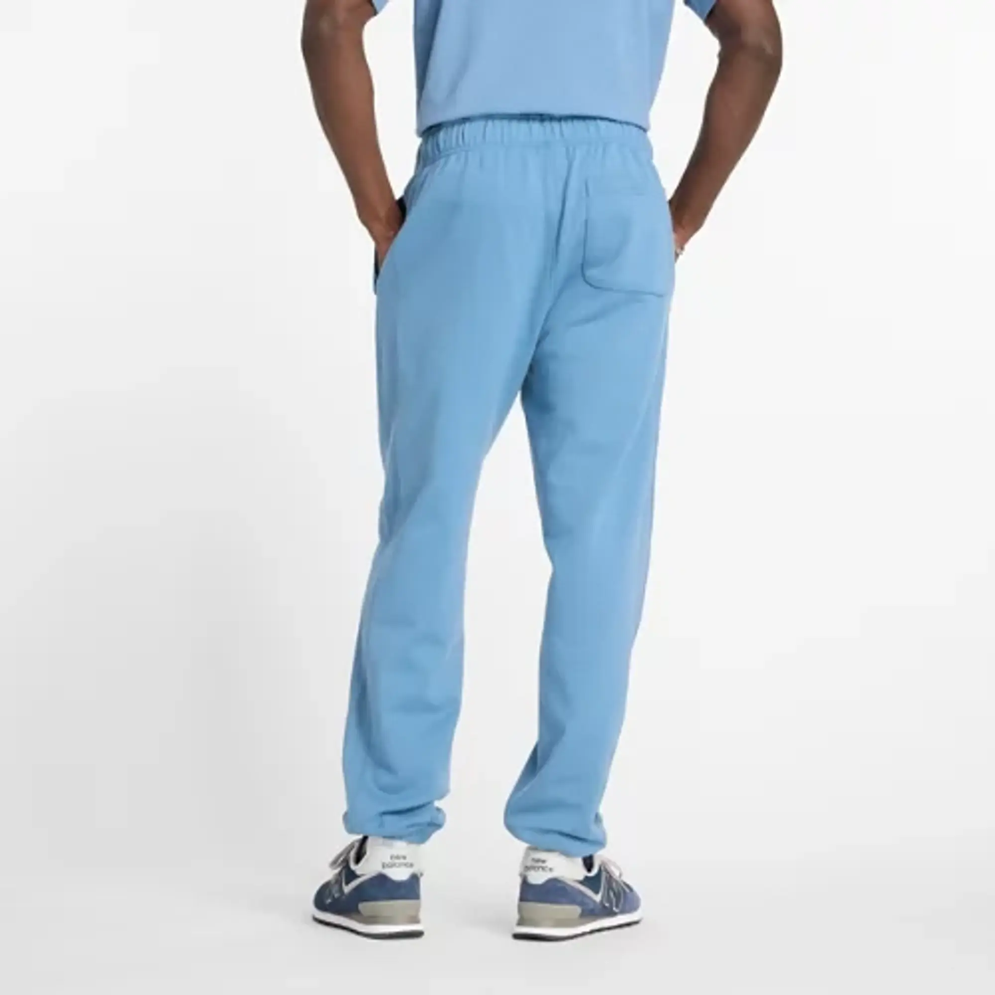 New Balance Men's Athletics French Terry Jogger in Blue Cotton