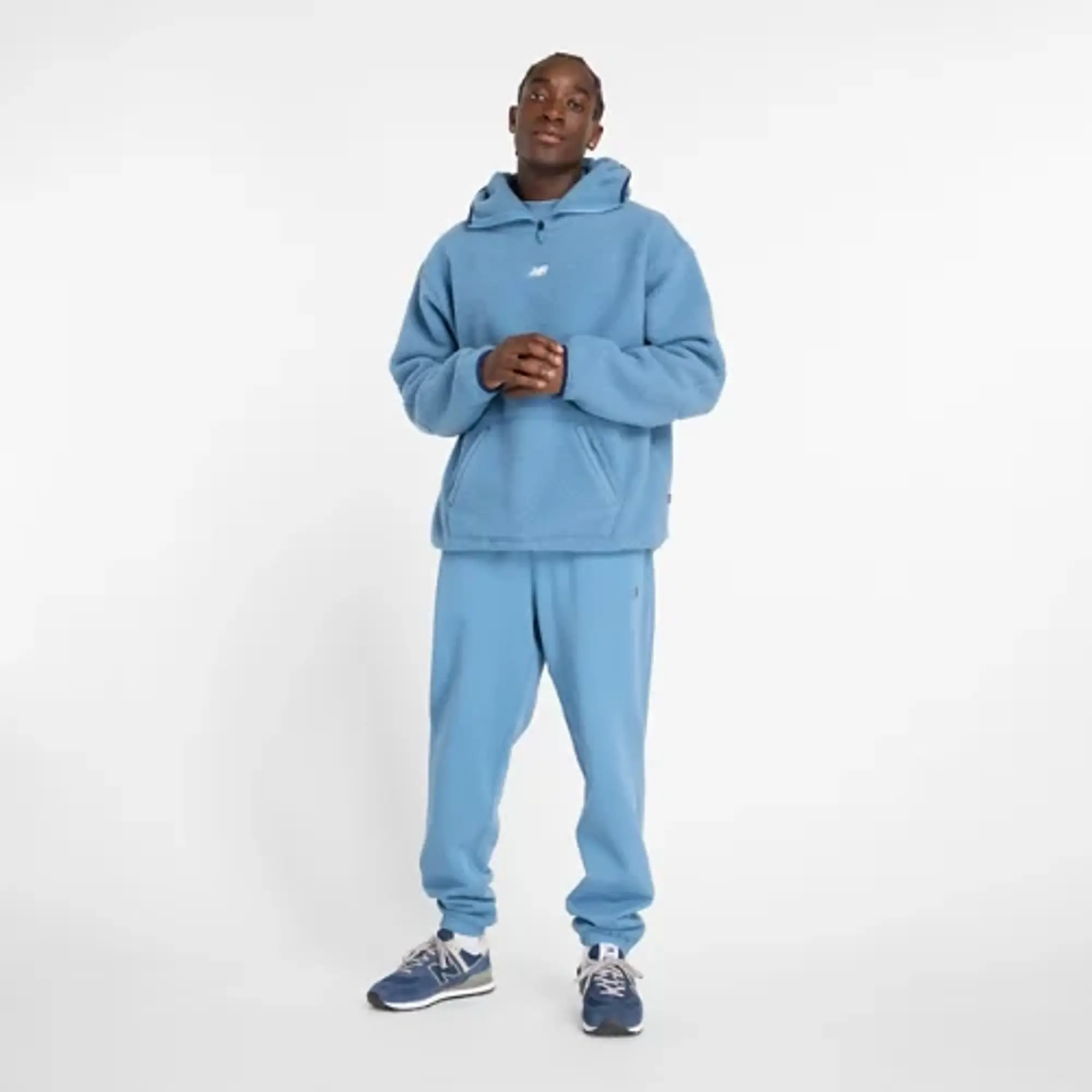 New Balance Men's Athletics French Terry Jogger in Blue Cotton