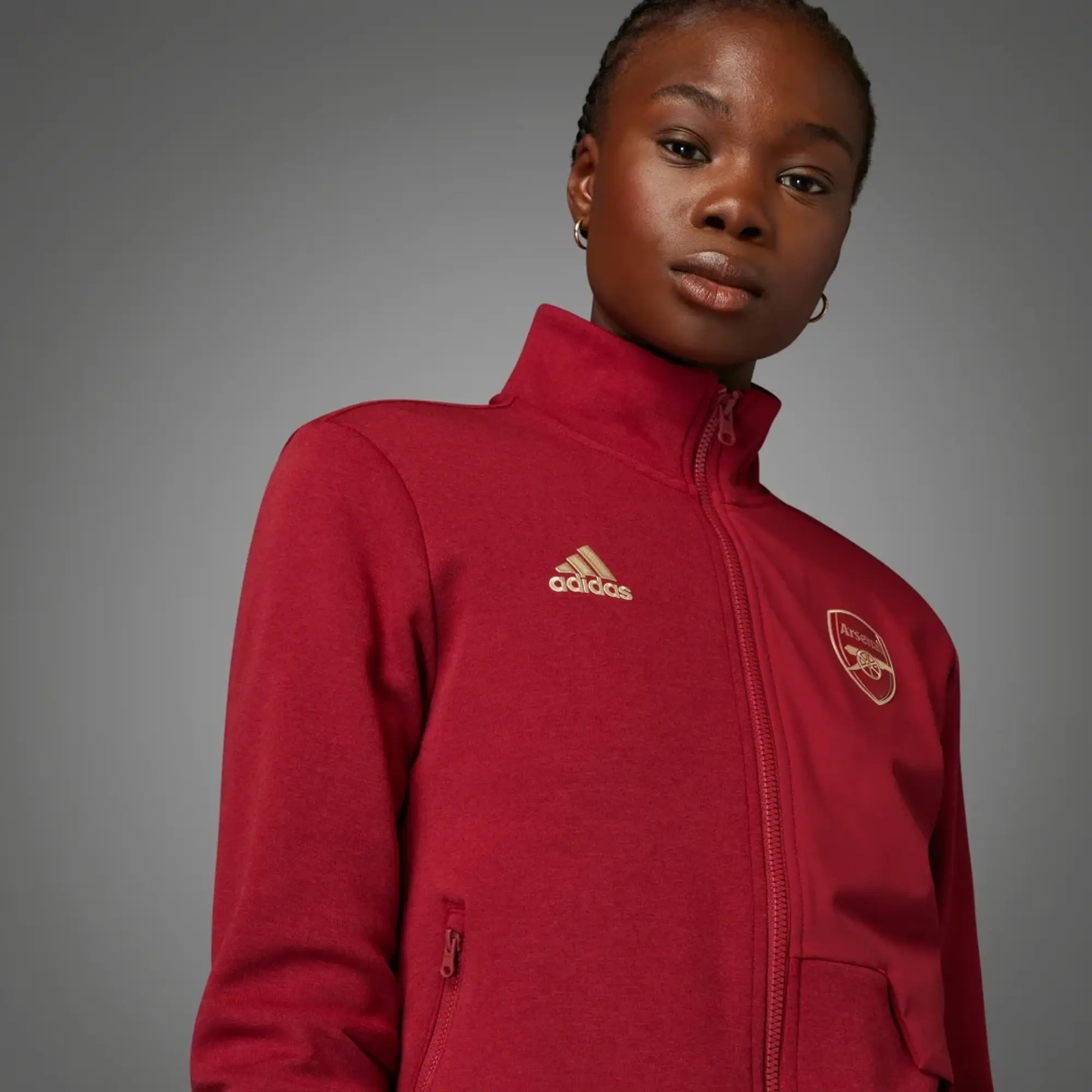Arsenal Anthem Jacket (Red) - Ladies 2023-2024 Men's Made By: Adidas