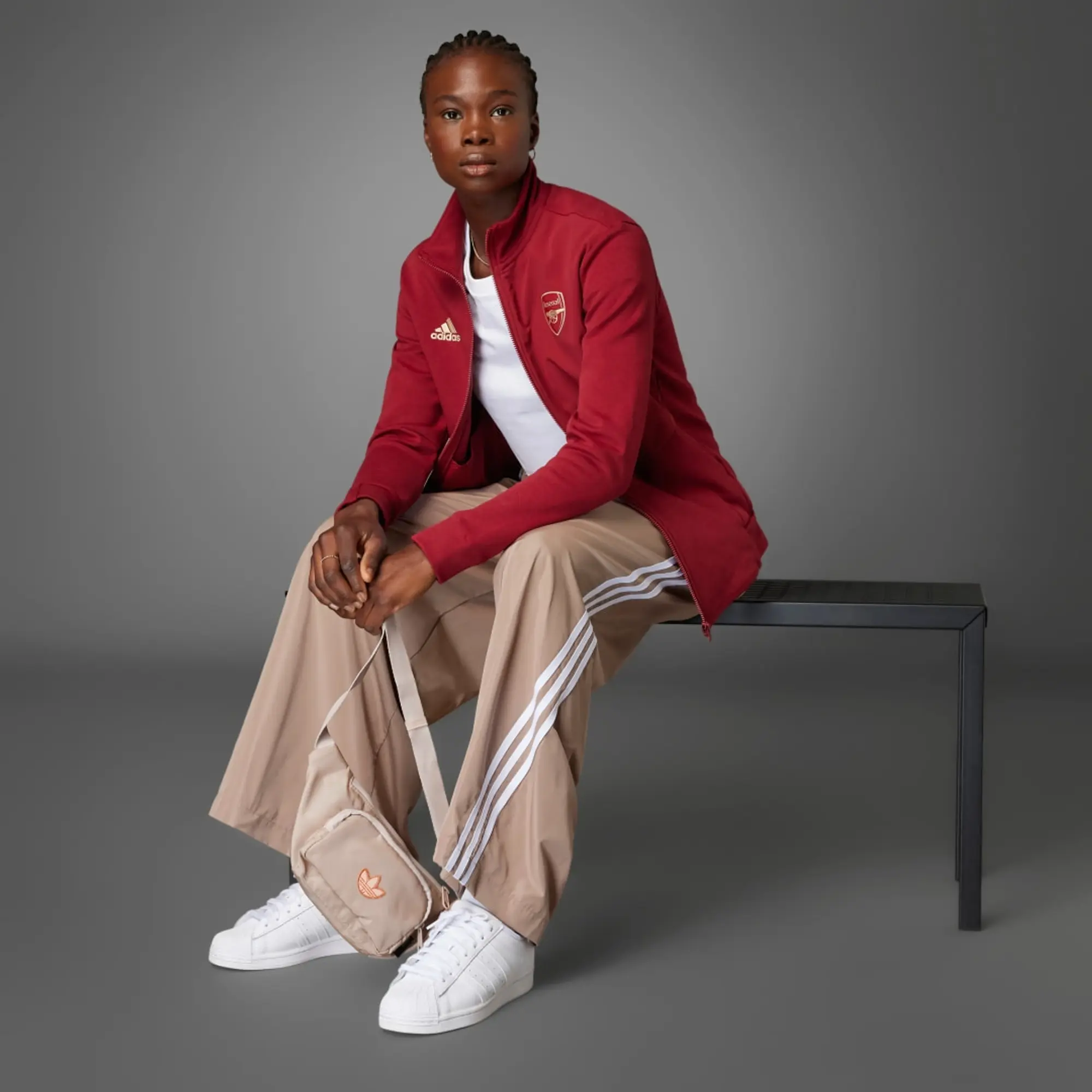 Arsenal Anthem Jacket (Red) - Ladies 2023-2024 Men's Made By: Adidas