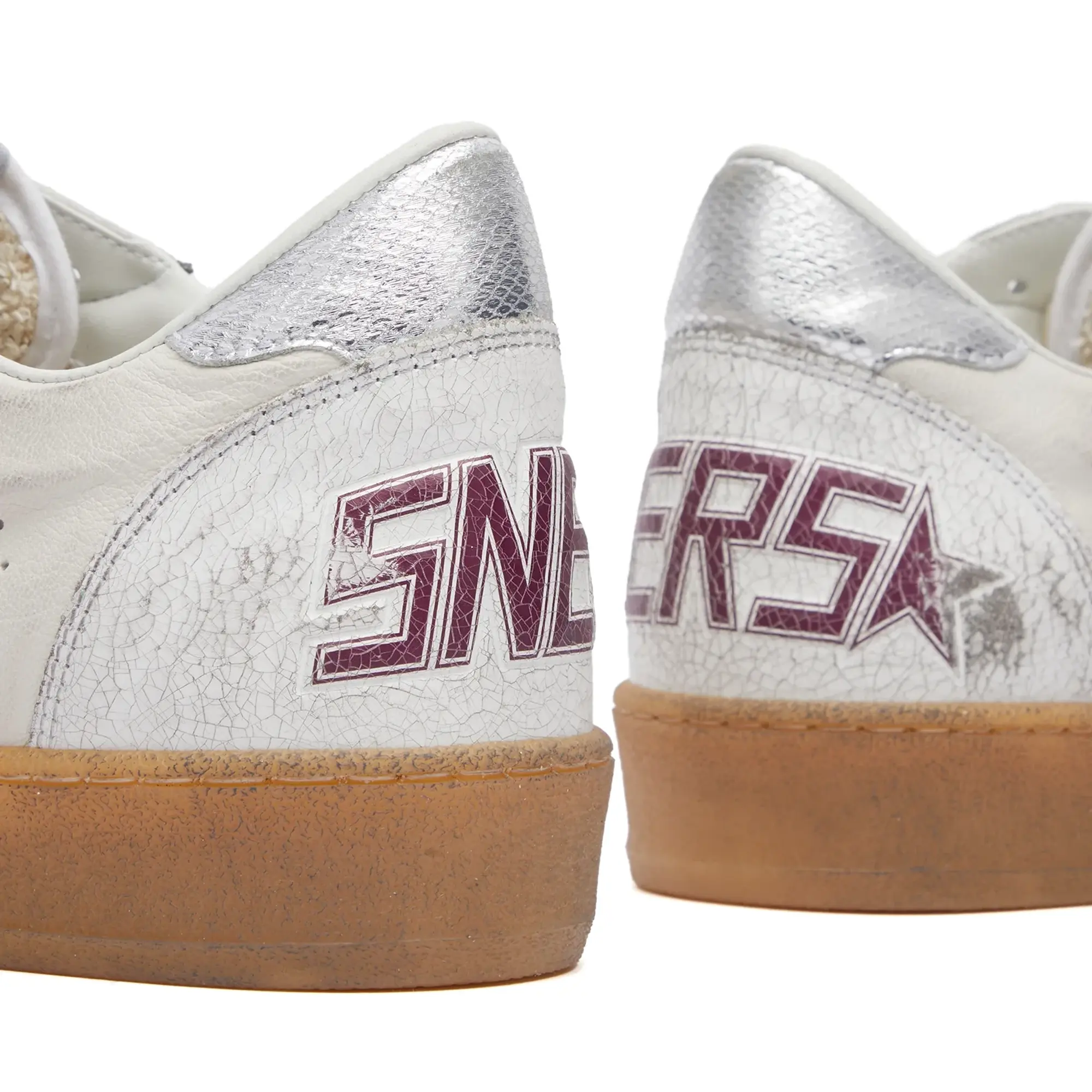 Golden Goose Men's Ball Star Leather Sneaker White/Green/Silver