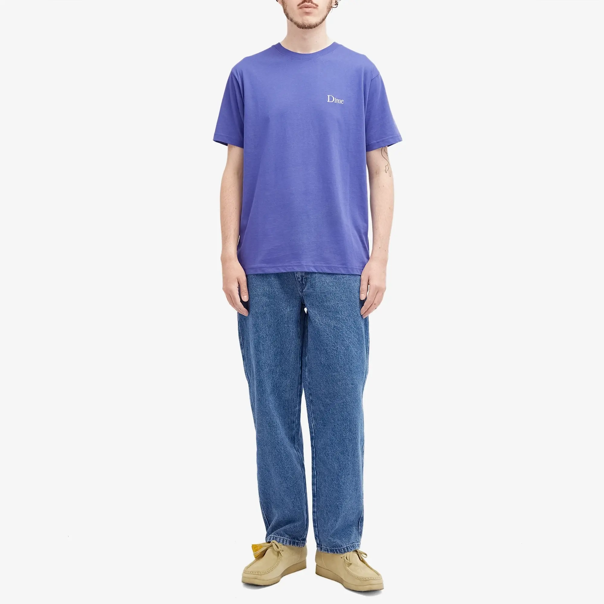 Dime Men's Classic Small Logo T-Shirt Indigo