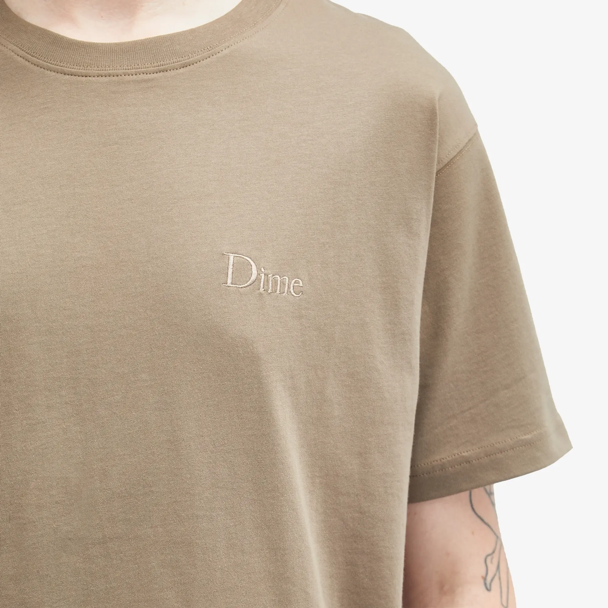 Dime Men's Classic Small Logo T-Shirt Deep Sepia