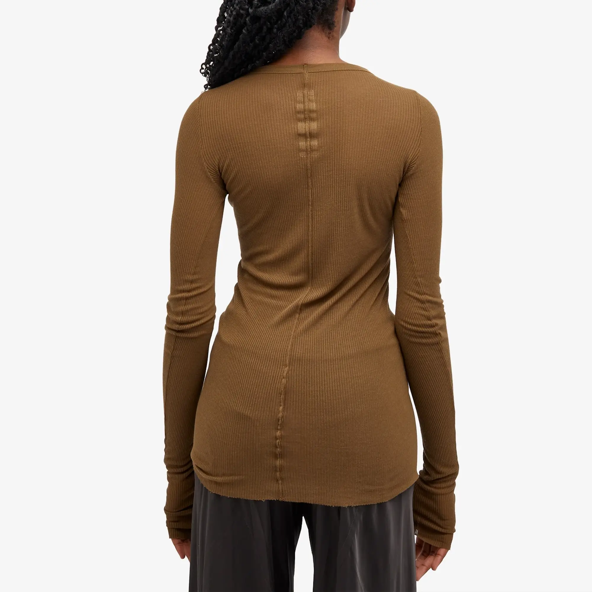 Rick Owens Women's Rib Long Sleeve Tee Bean