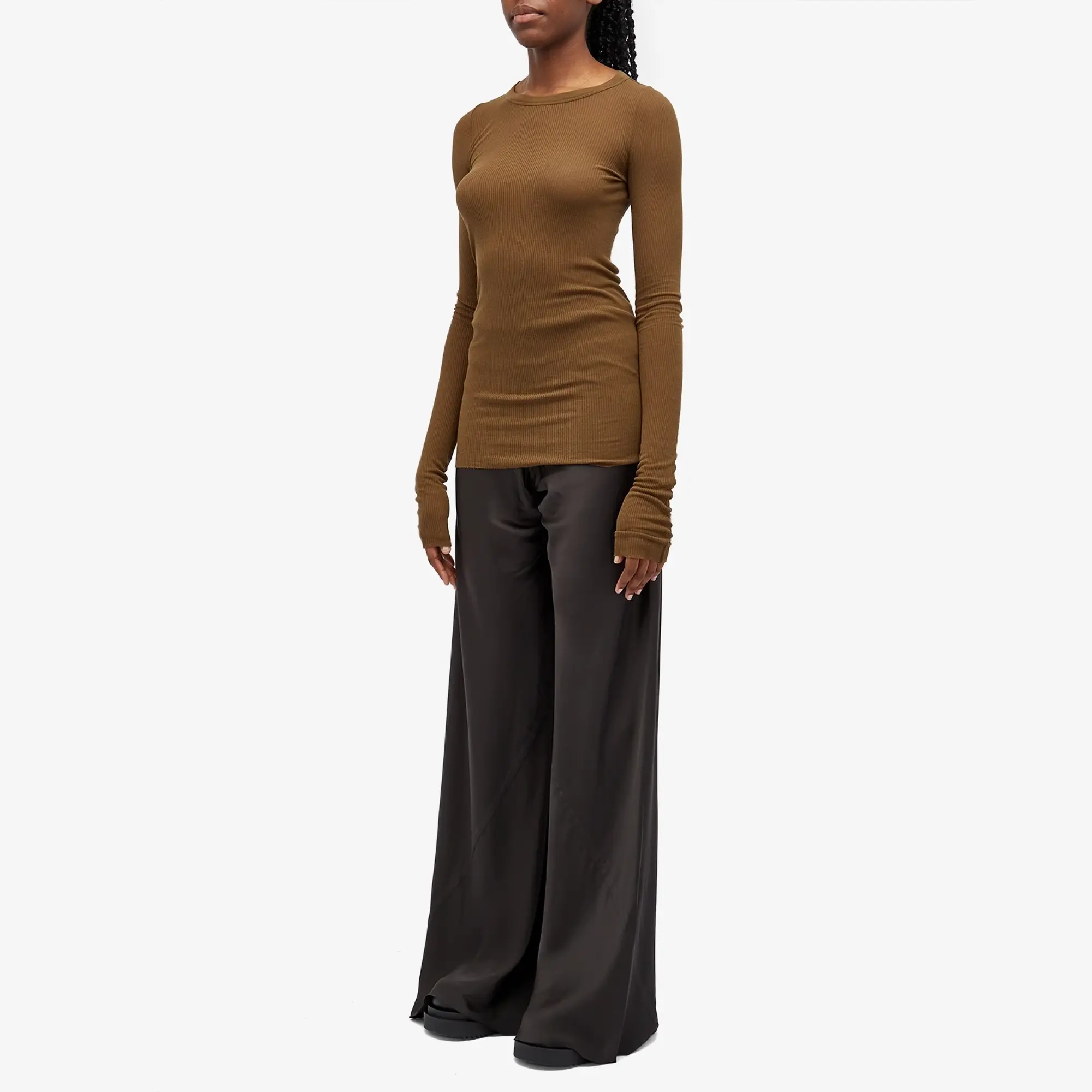Rick Owens Women's Rib Long Sleeve Tee Bean