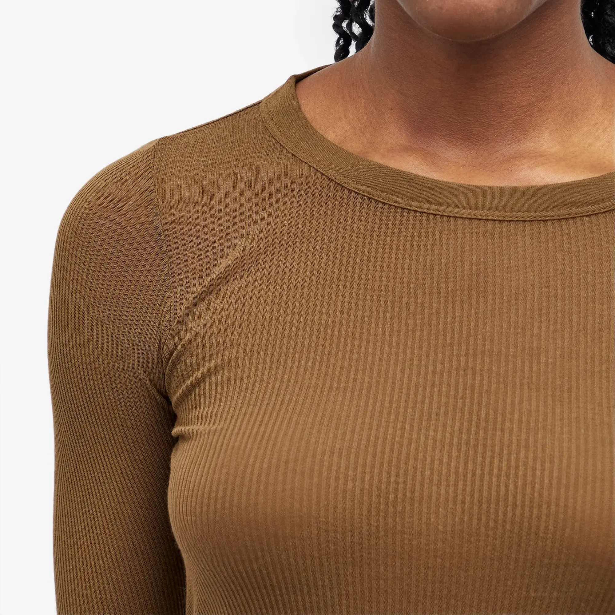 Rick Owens Women's Rib Long Sleeve Tee Bean