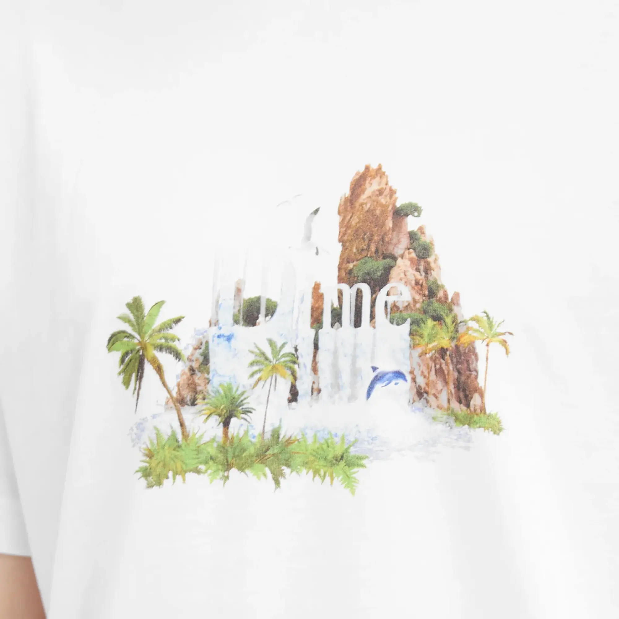 Dime Men's Classic Waterfall T-Shirt White