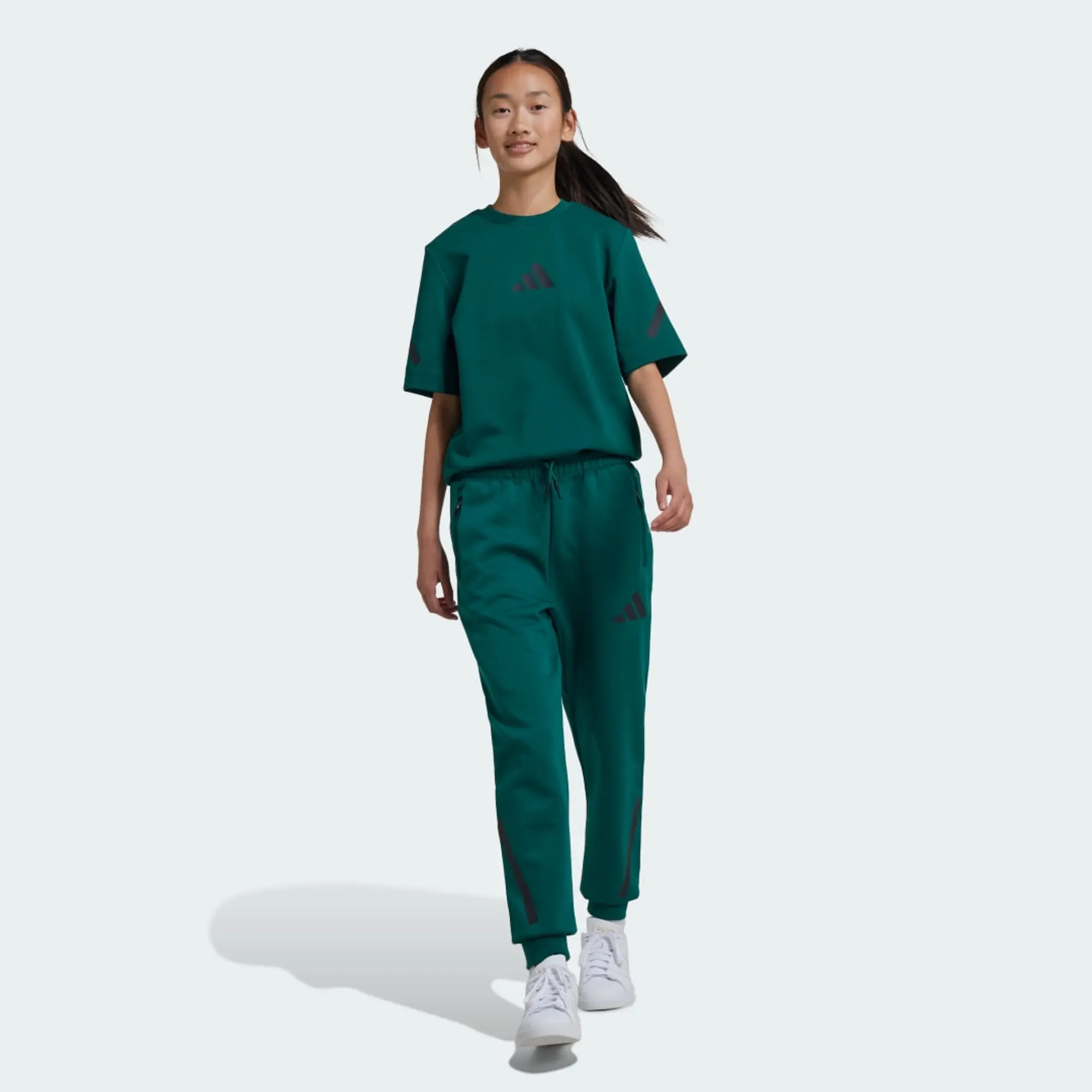 adidas Z.N.E. Tapered-Leg Tracksuit Bottoms Kids - Green