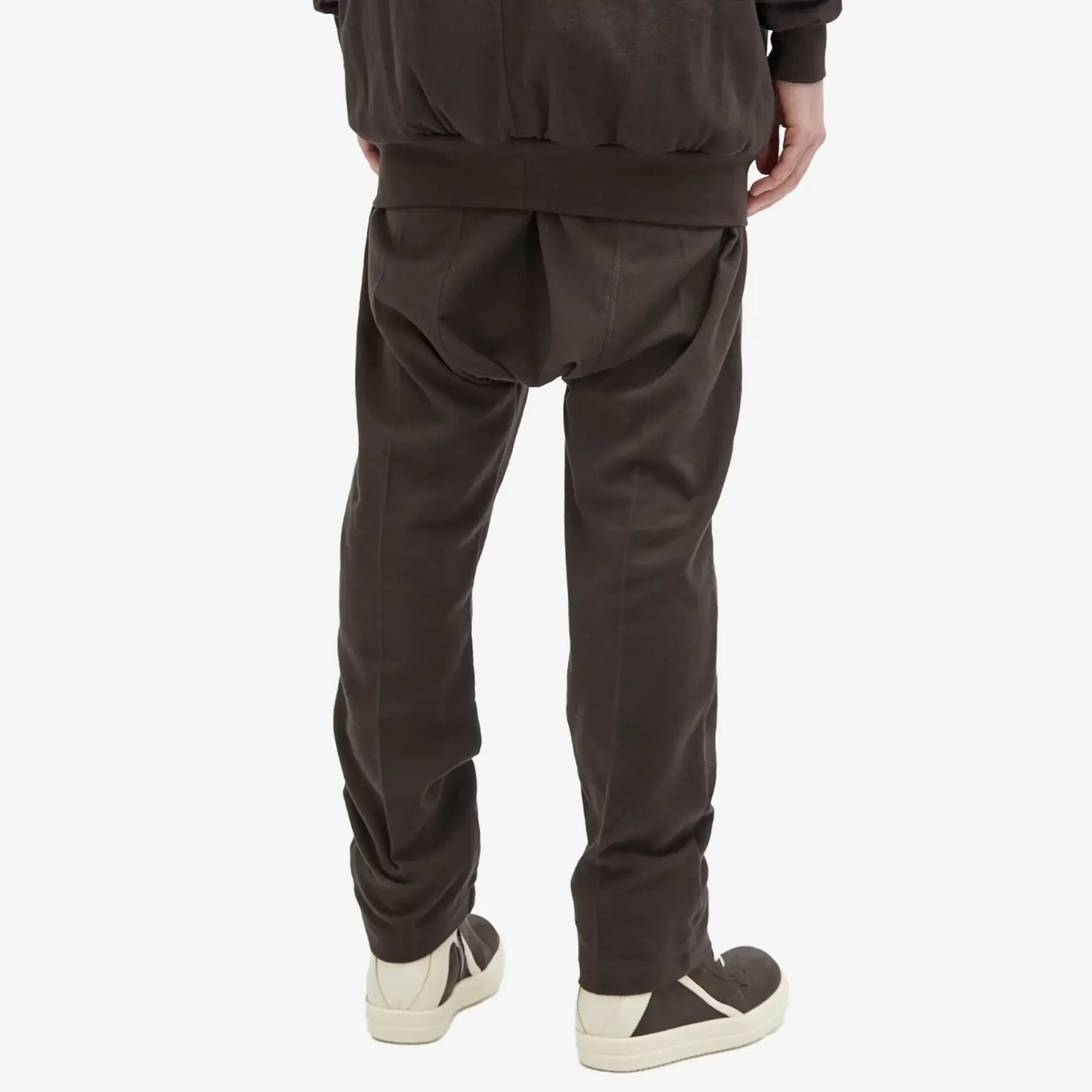 Rick Owens Men's Drawstring Long Heavy Cotton Trousers Dark Dust