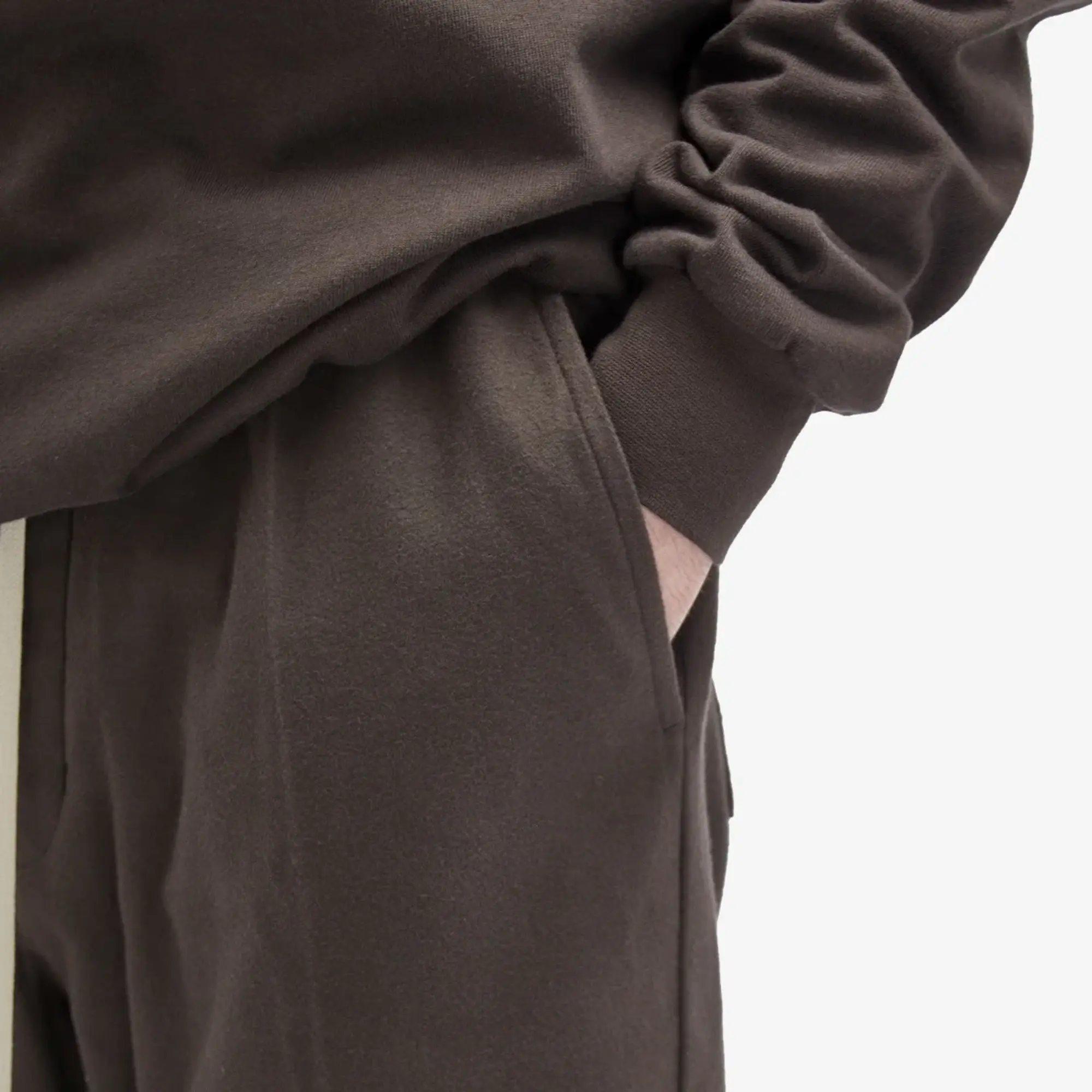 Rick Owens Men's Drawstring Long Heavy Cotton Trousers Dark Dust