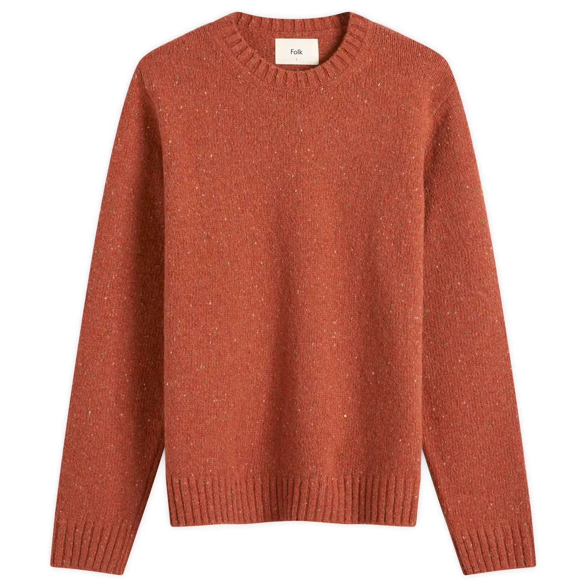 Folk Men's Chain Crew Knit Rust