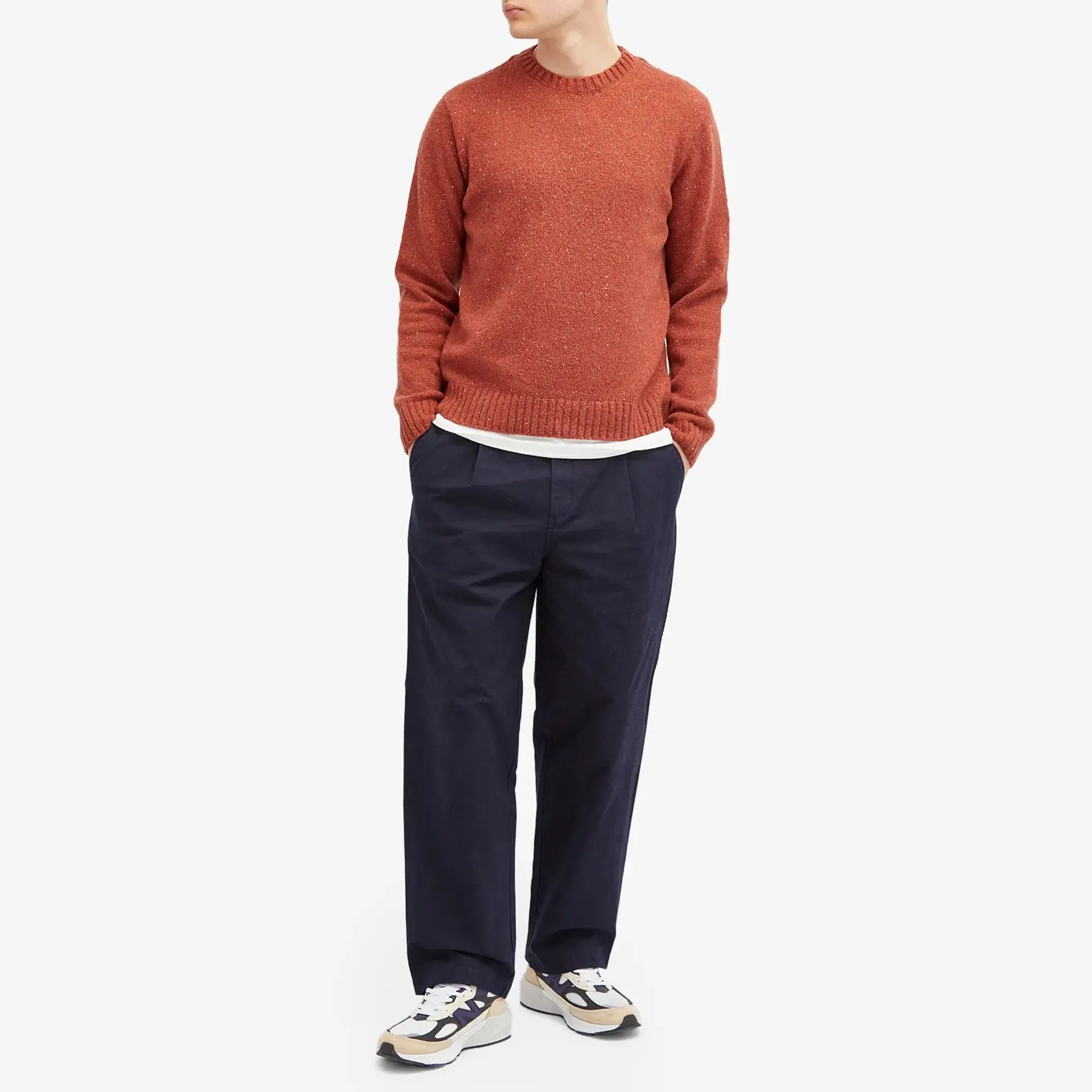 Folk Men's Chain Crew Knit Rust