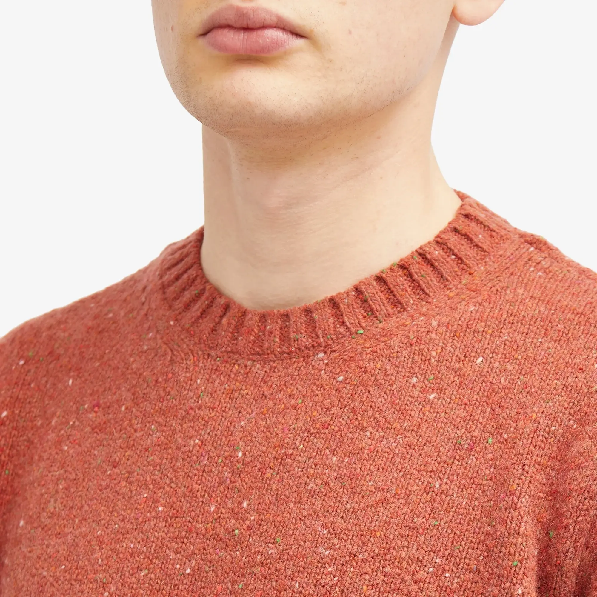 Folk Men's Chain Crew Knit Rust