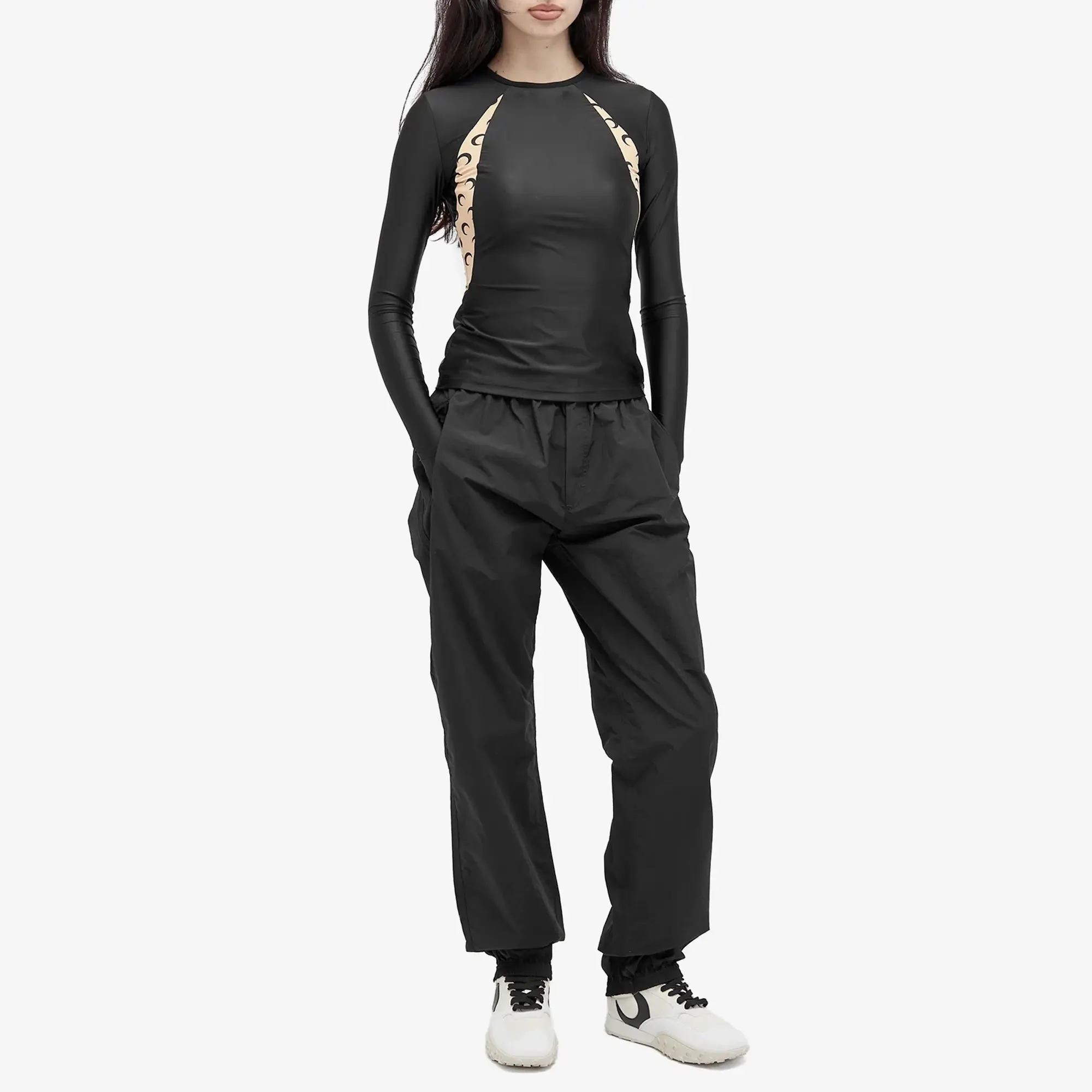 Marine Serre Women's Sport Nylon Track Pants Black