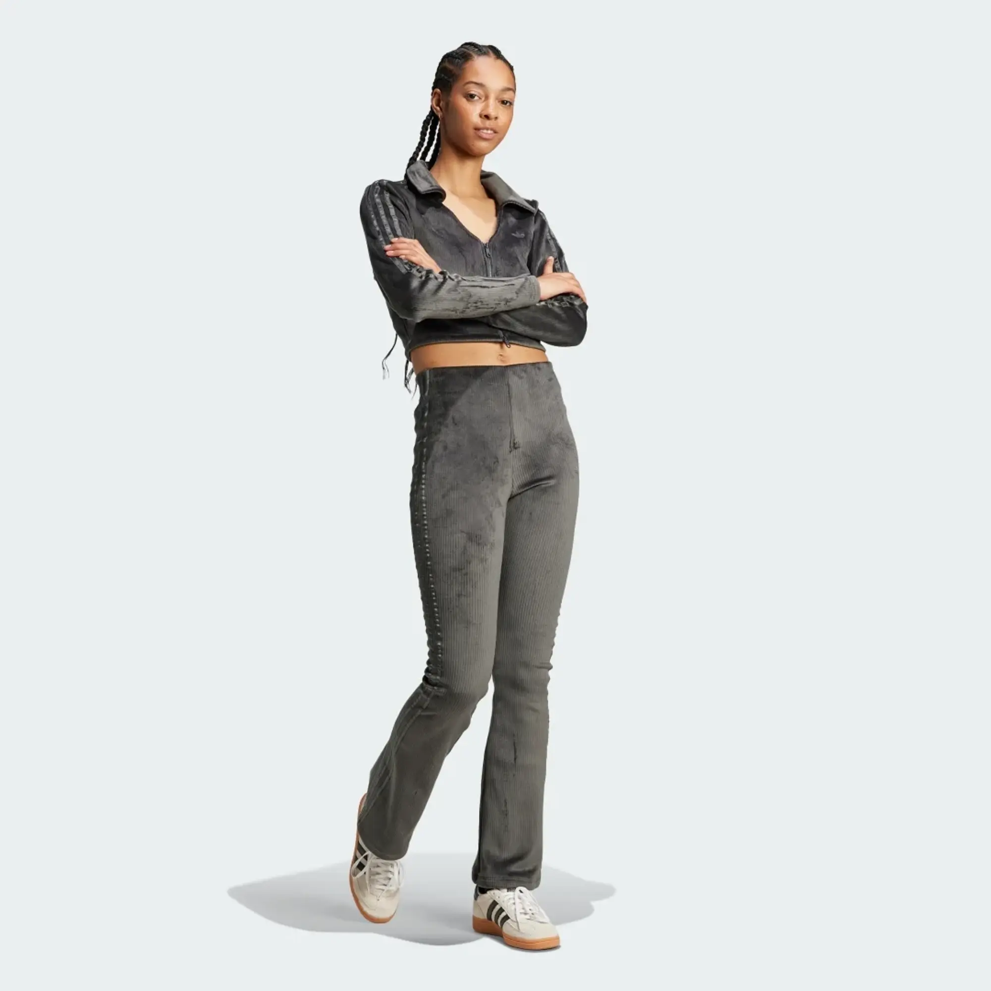 【ADIDAS】Ribbed Flared Leggings - Charcoal / JN3024 Adidas Originals Rib Flared Leggings | JN3024 | FOOTY.COM