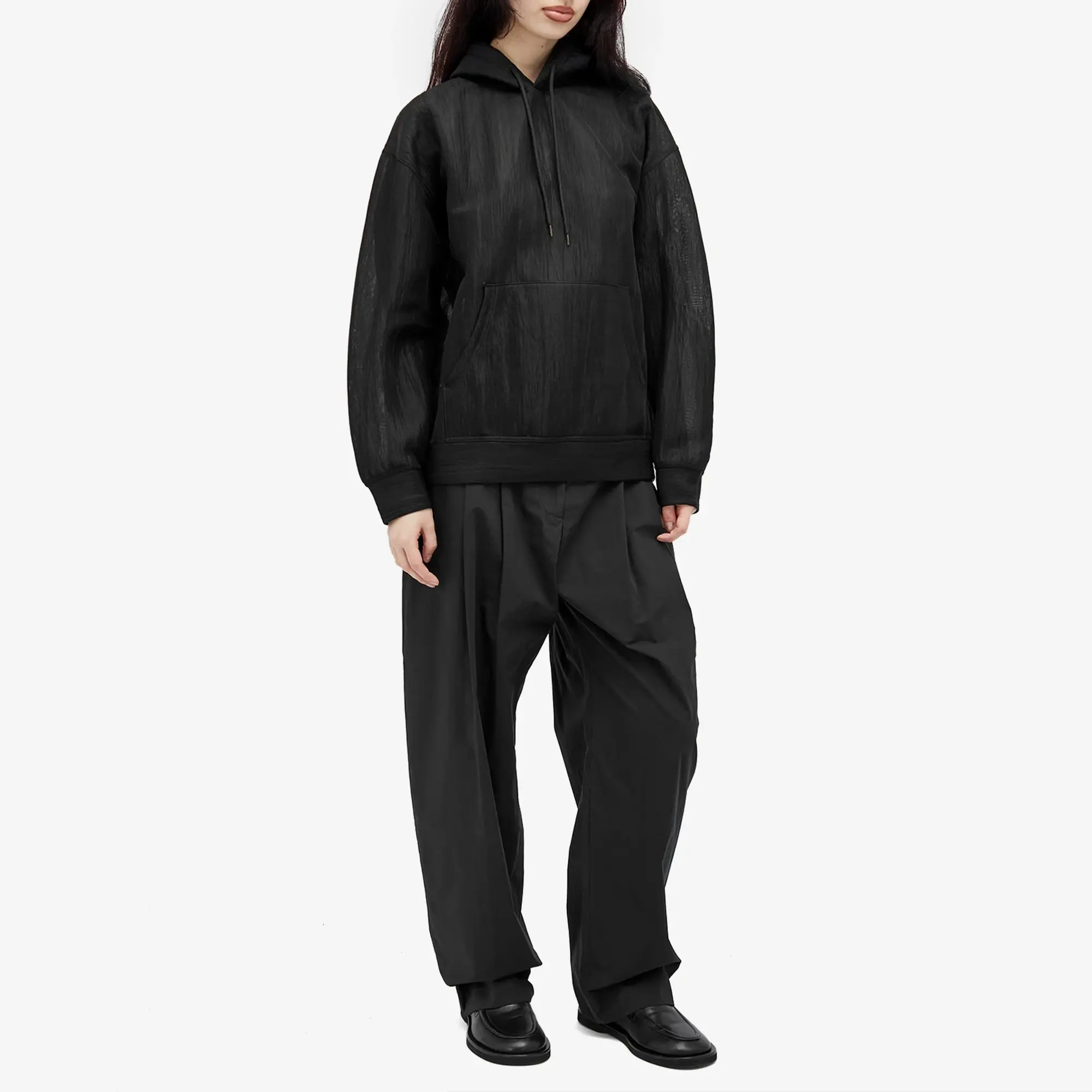Auralee Women's Elastic Sheer Nylon Parka Black