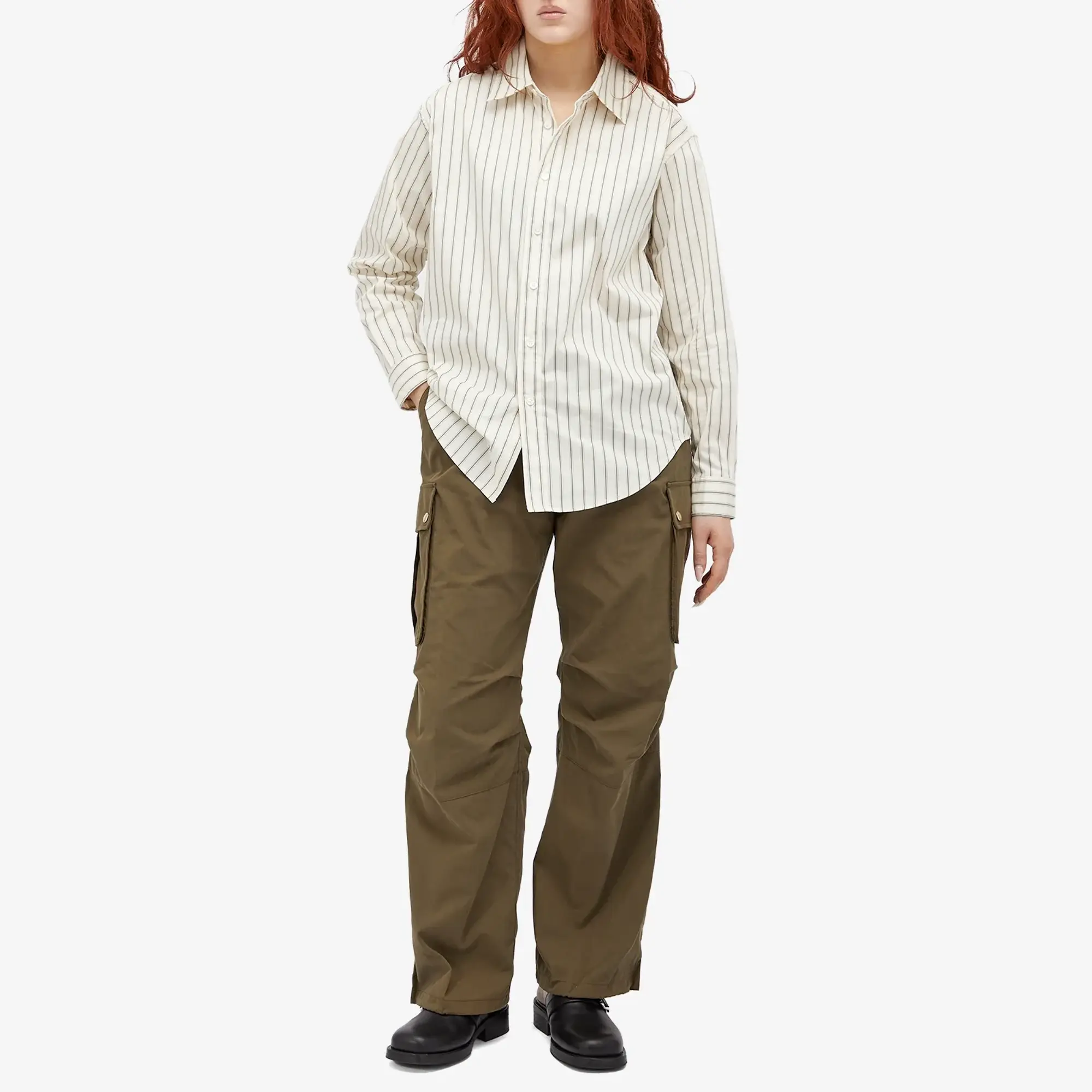 DUNST Women's Semi-Wide Cargo Pants Khaki