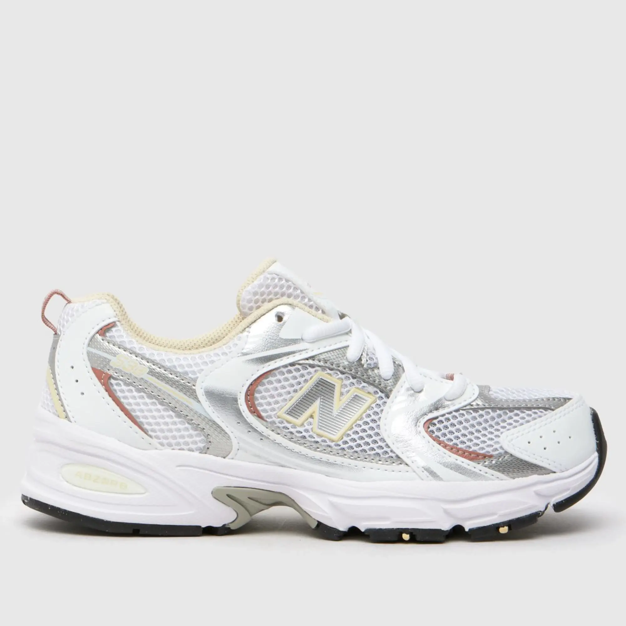 New Balance white & yellow 530 Girls Youth trainers