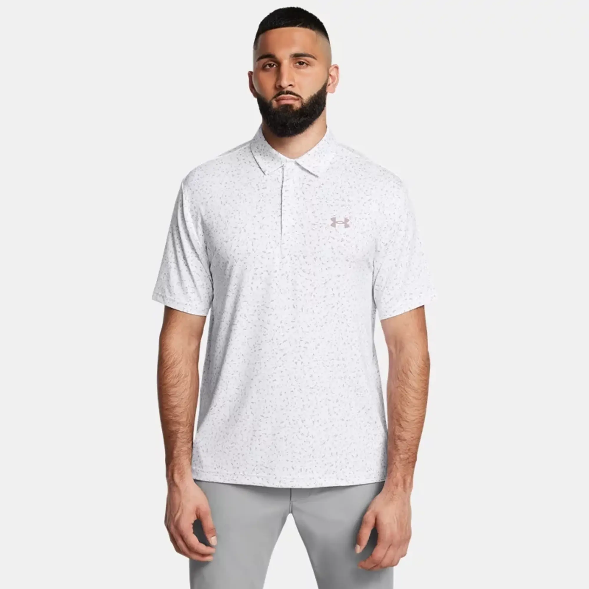 Men's  Under Armour  Playoff 3.0 Printed Polo White / Tetra Gray L