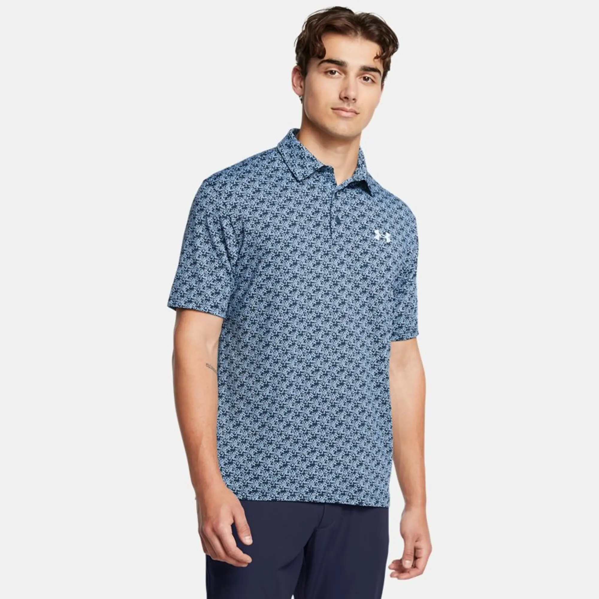 Men's  Under Armour  Playoff 3.0 Printed Polo Midnight Navy / Horizon Blue / Nimbus Blue L