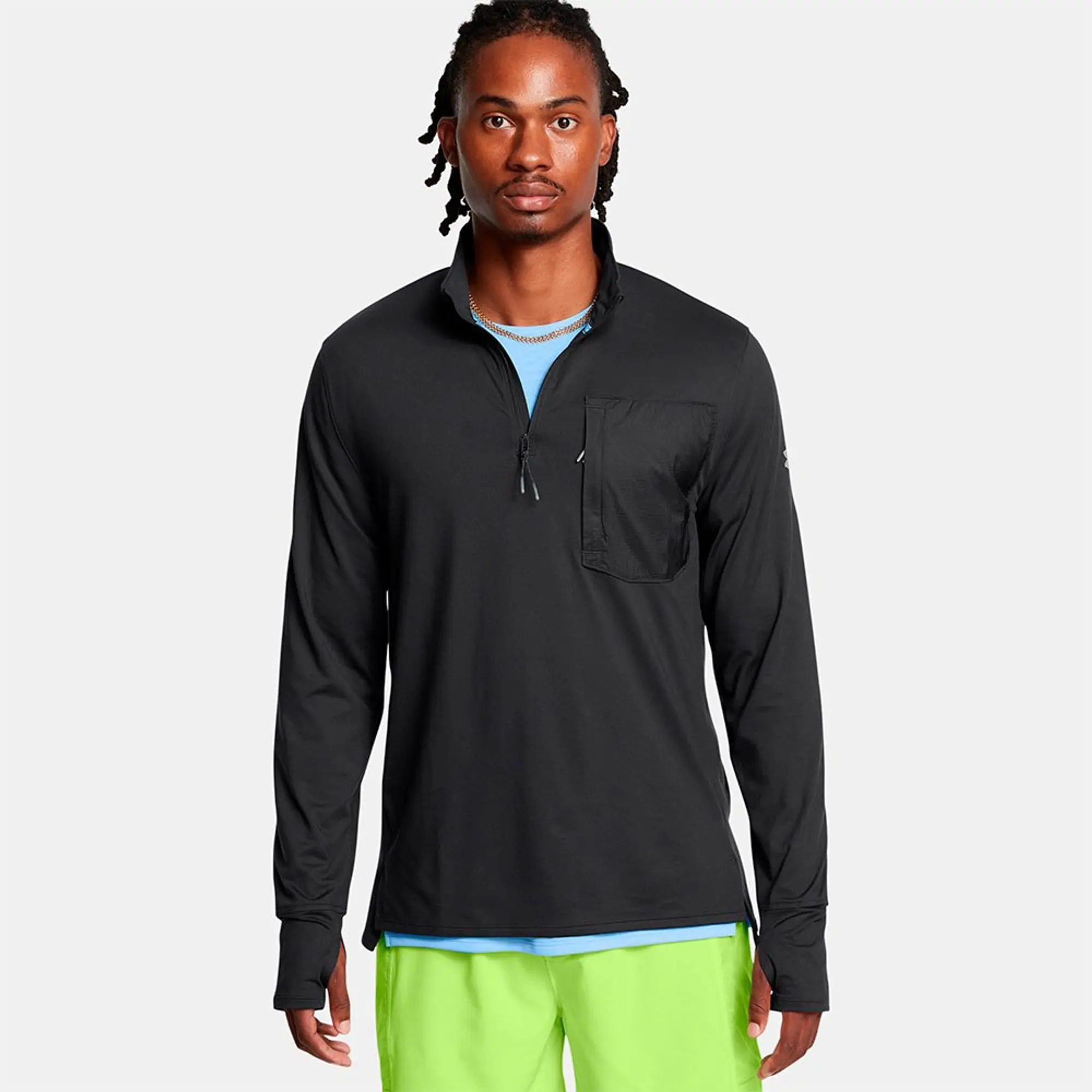Men's  Under Armour  Launch Trail ¼ Zip Anthracite / Coyote / Reflective S