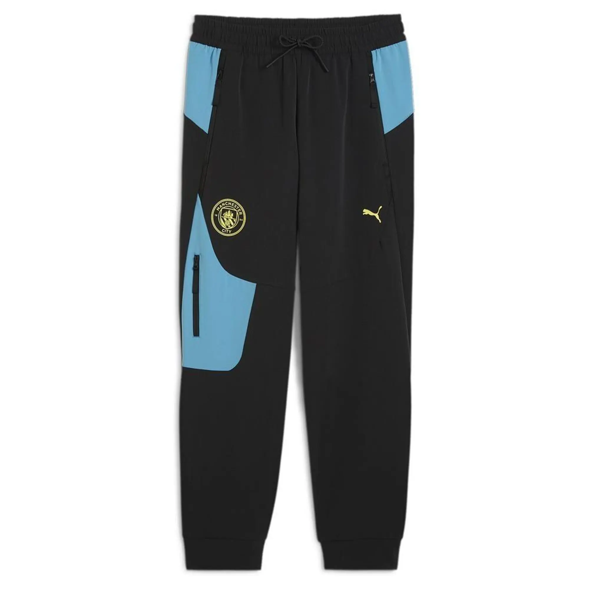 Manchester City PUMAtech Woven Track Pants Men, Black/Magic Blue
