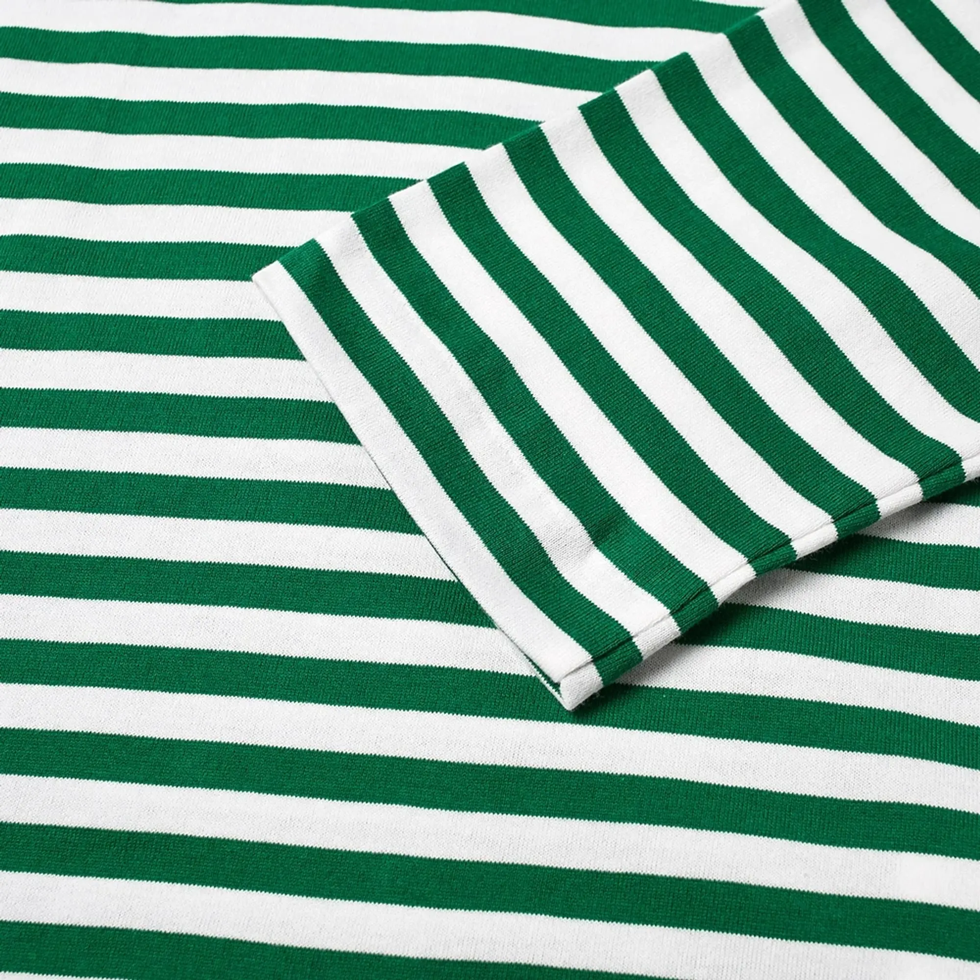 Comme des Garçons Play Comme des Garcons Play Long Sleeve Heart Stripe Logo T-Shirt Green/White/Red