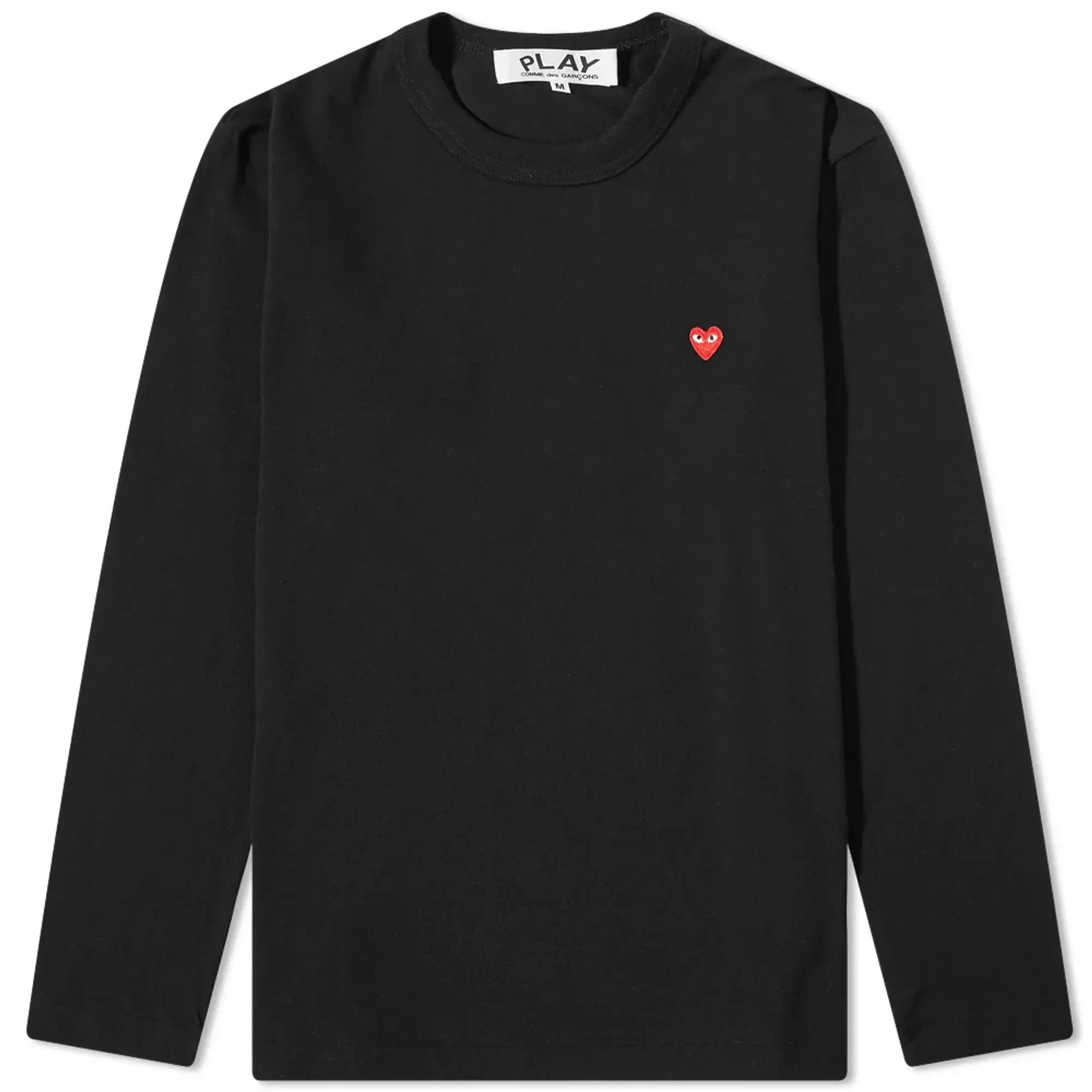 Comme des Garçons Play Comme des Garcons Play Long Sleeve Small Red Heart T-Shirt Black