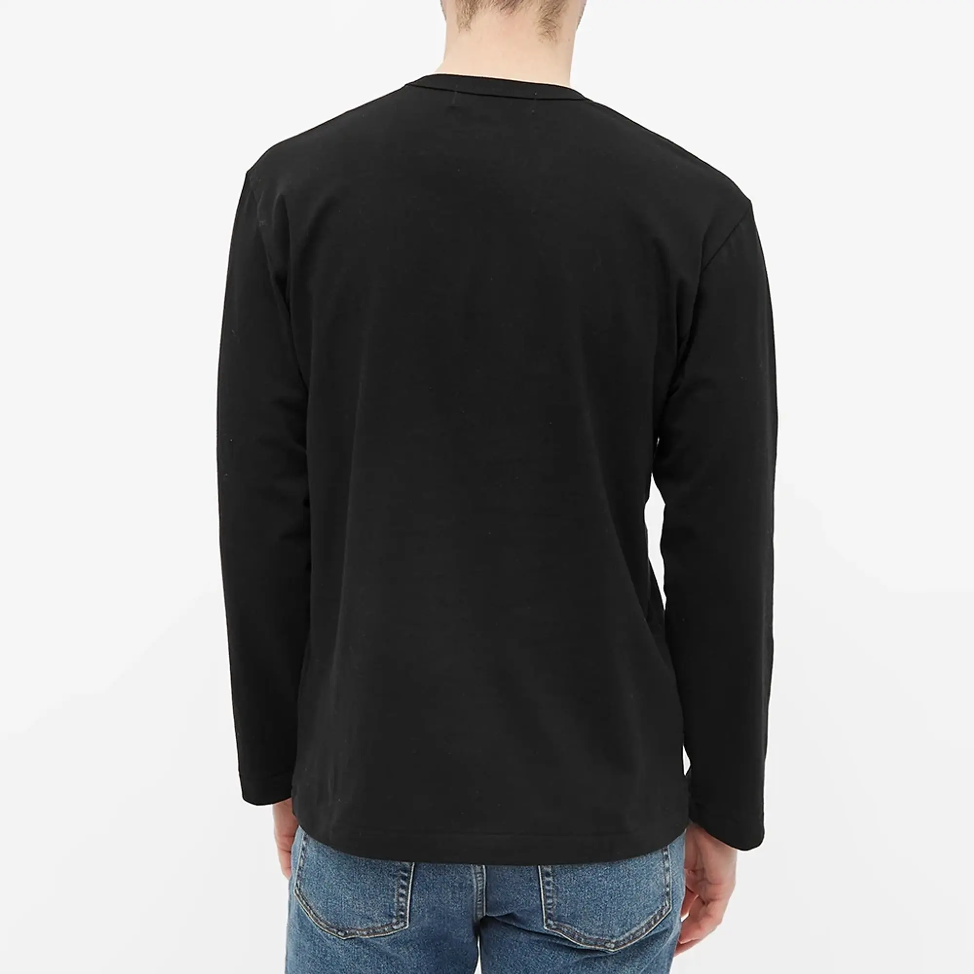 Comme des Garçons Play Comme des Garcons Play Long Sleeve Small Red Heart T-Shirt Black