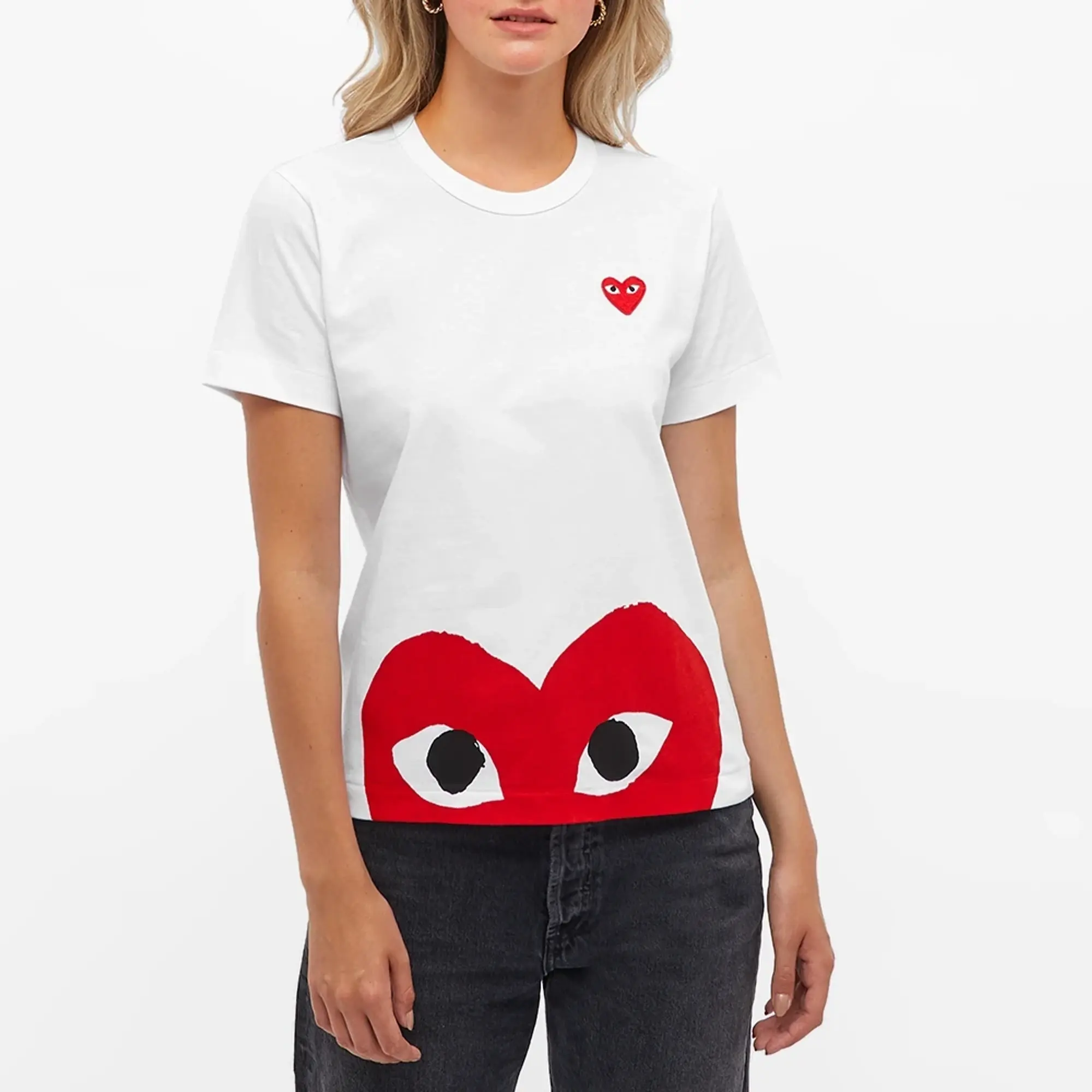 Comme des Garçons Play Comme des Garcons Play Women's Double Red Heart T-Shirt White/Red