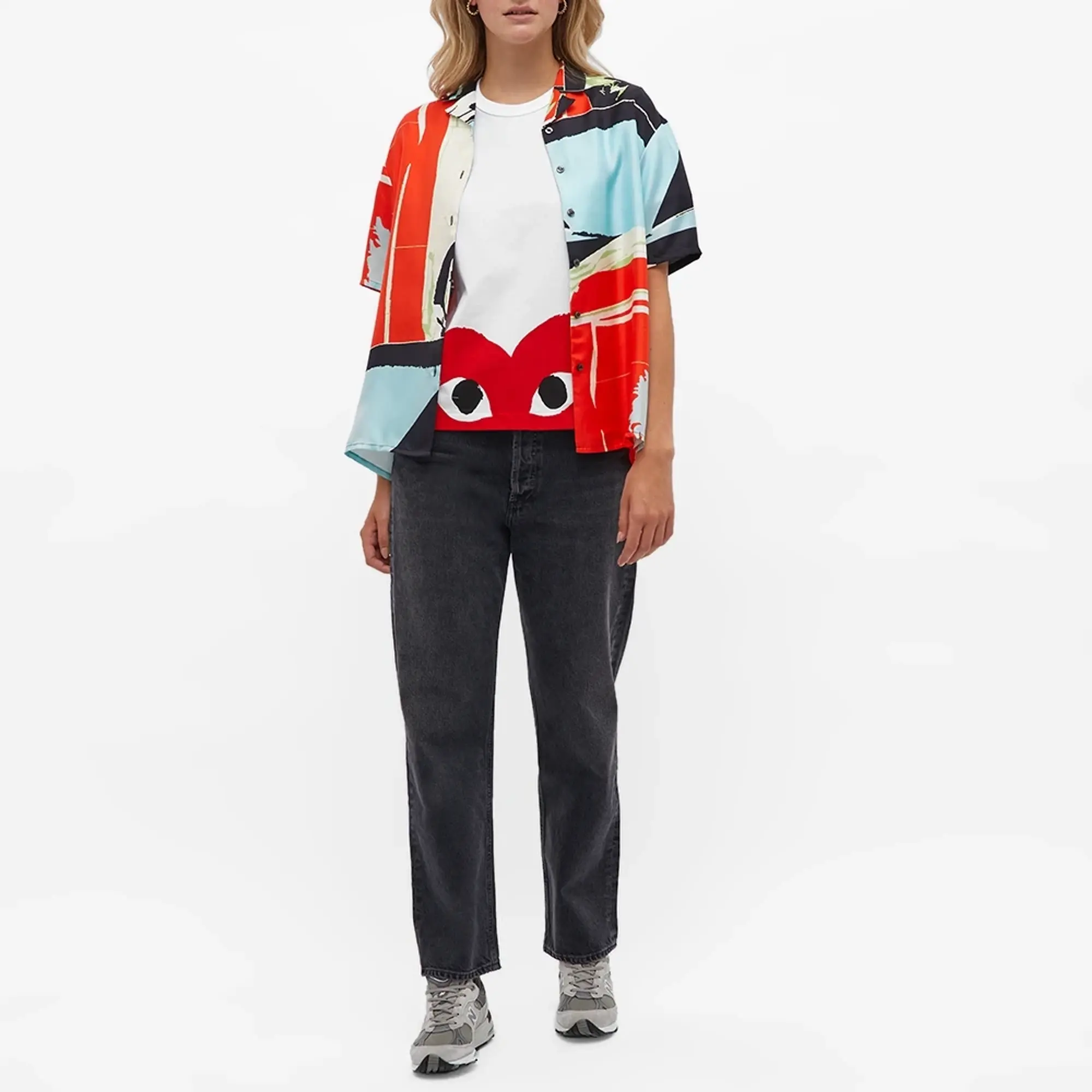 Comme des Garçons Play Comme des Garcons Play Women's Double Red Heart T-Shirt White/Red