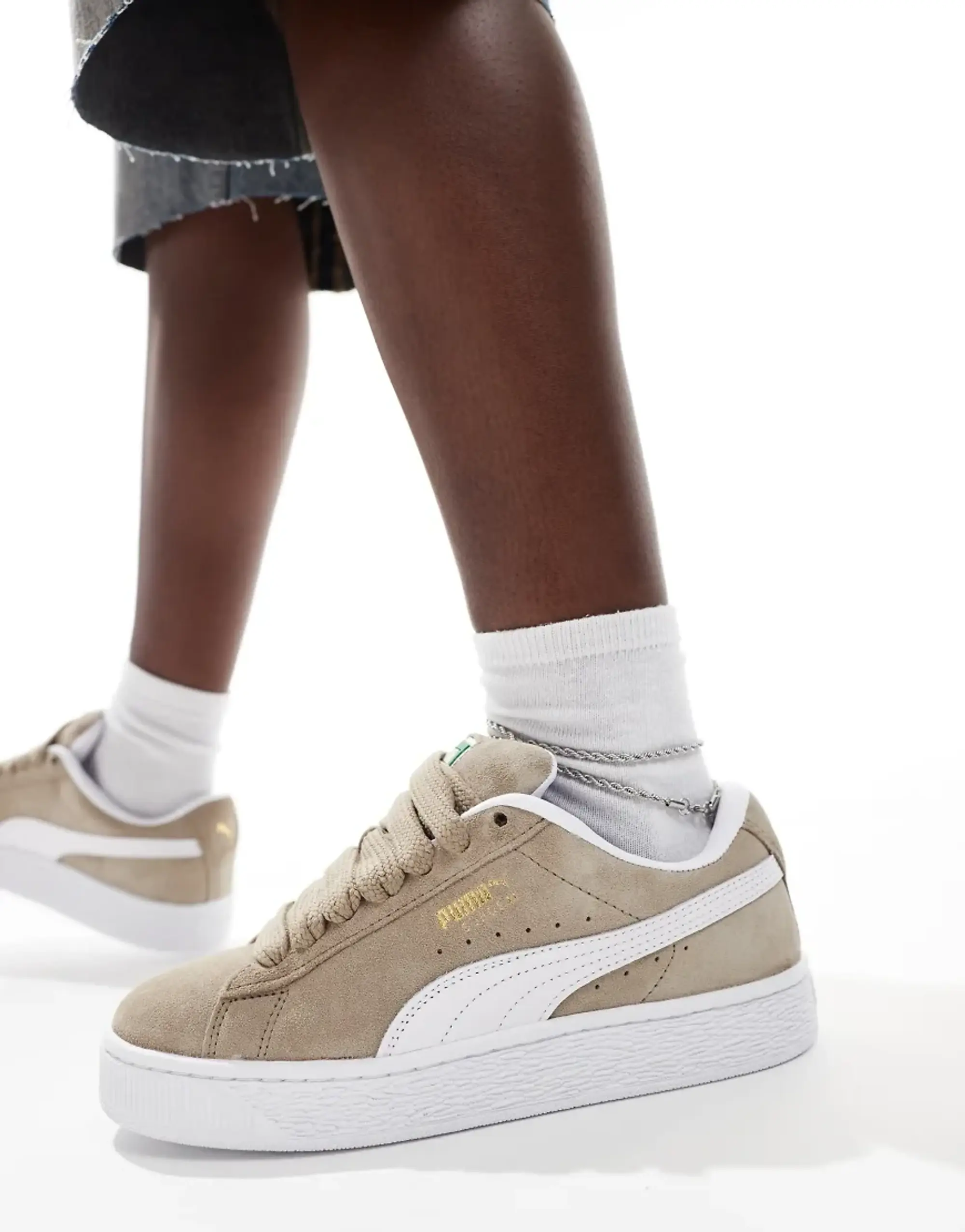 PUMA suede xl trainers in khaki 395205 23 FOOTY.COM