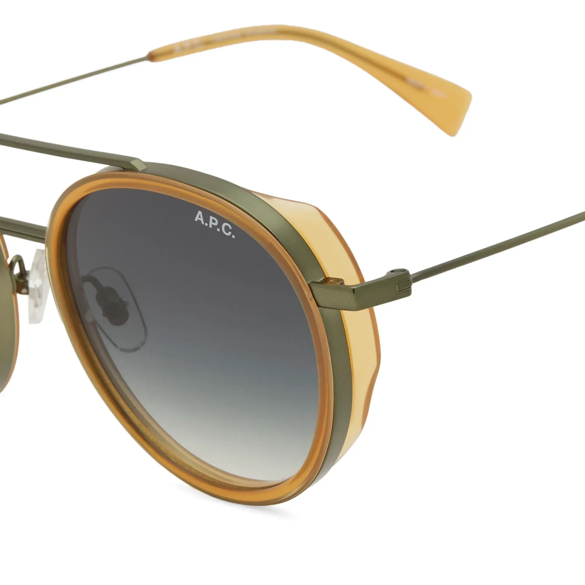 A.P.C. Men's Nico Sunglasses Milky Yellow