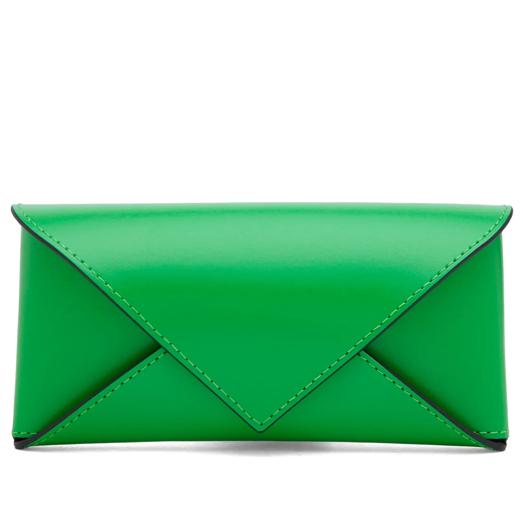 Bottega Veneta Eyewear Bottega Veneta Thin Triangle Sunglasses Grey/Silver/Green