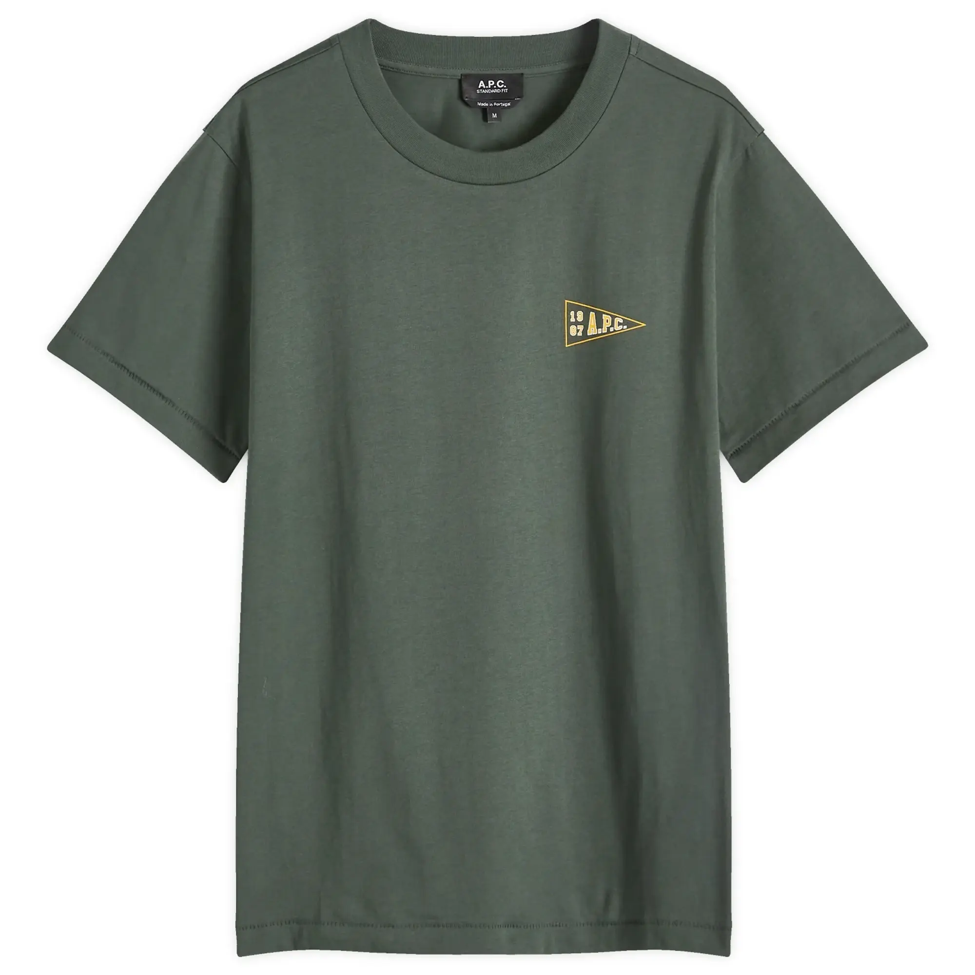 A.P.C. Men's College Logo T-Shirt Dark Green