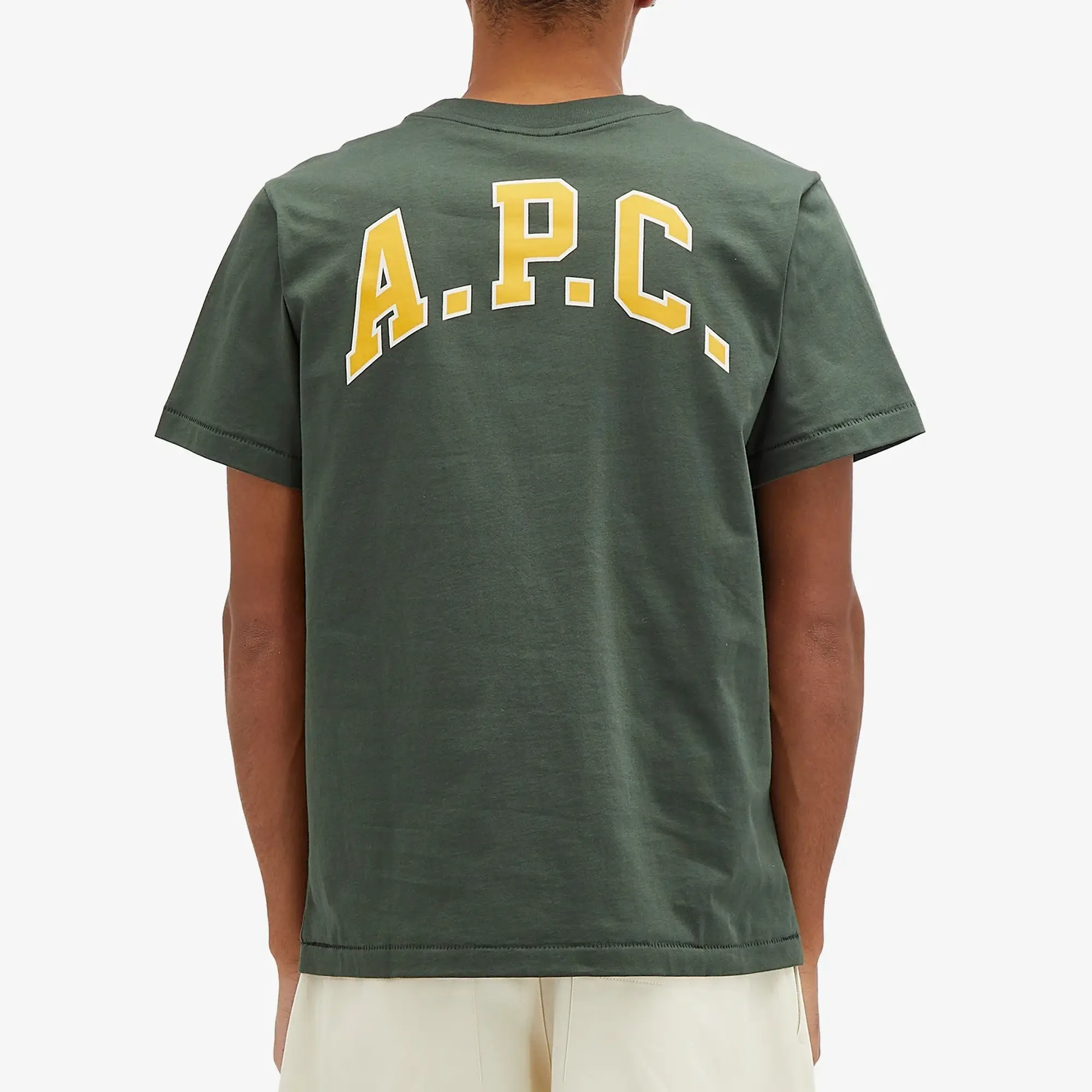 A.P.C. Men's College Logo T-Shirt Dark Green