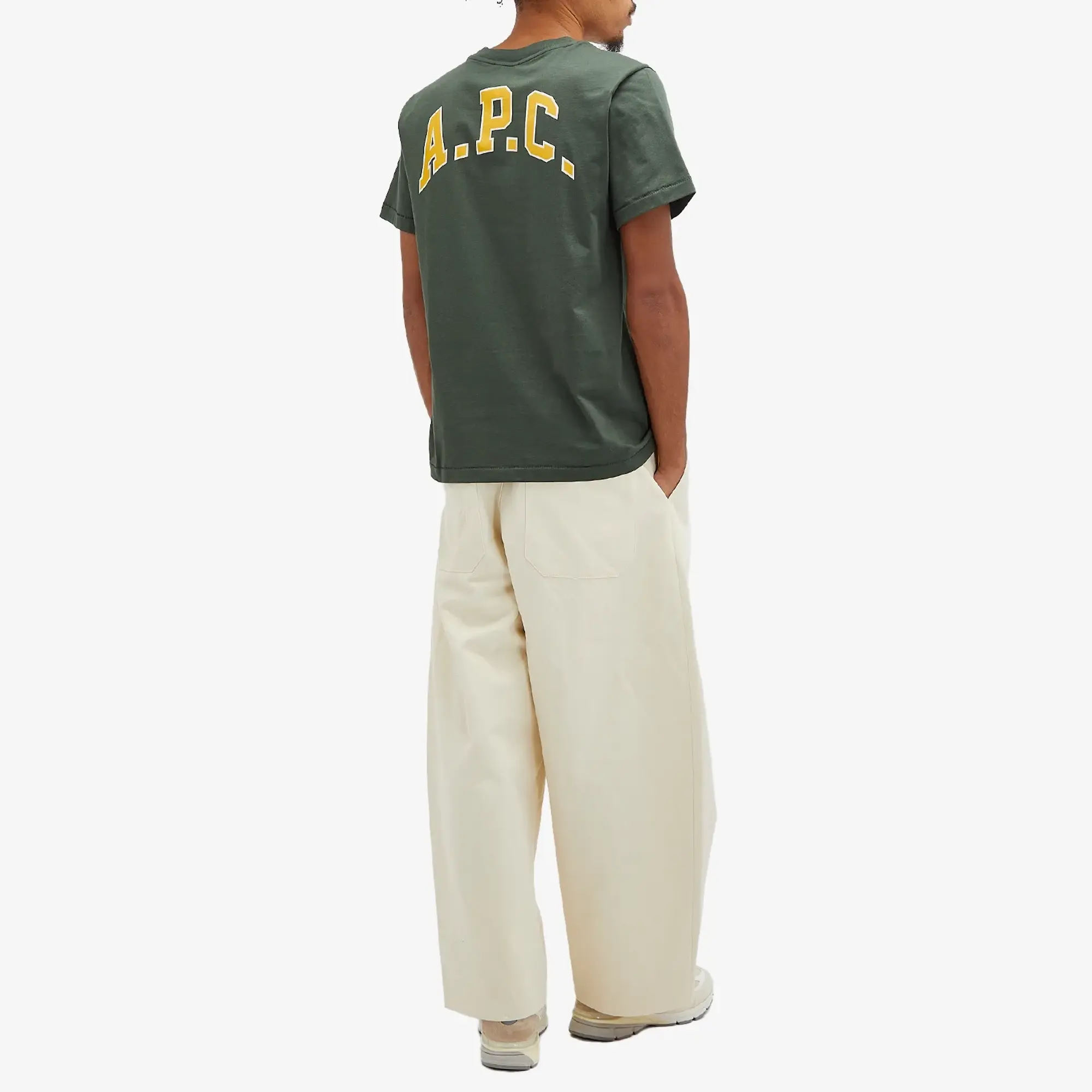 A.P.C. Men's College Logo T-Shirt Dark Green