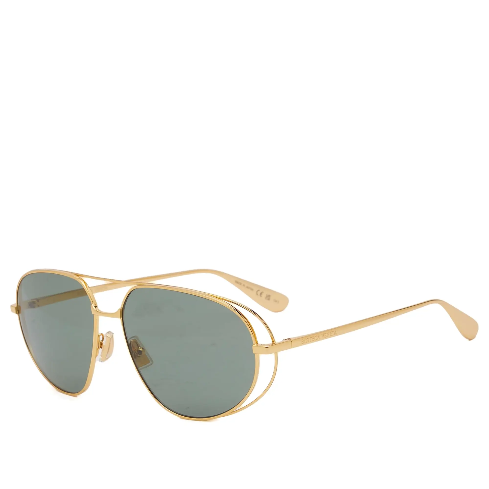 Bottega Veneta Eyewear Bottega Veneta BV1344S Sunglasses Gold/Green