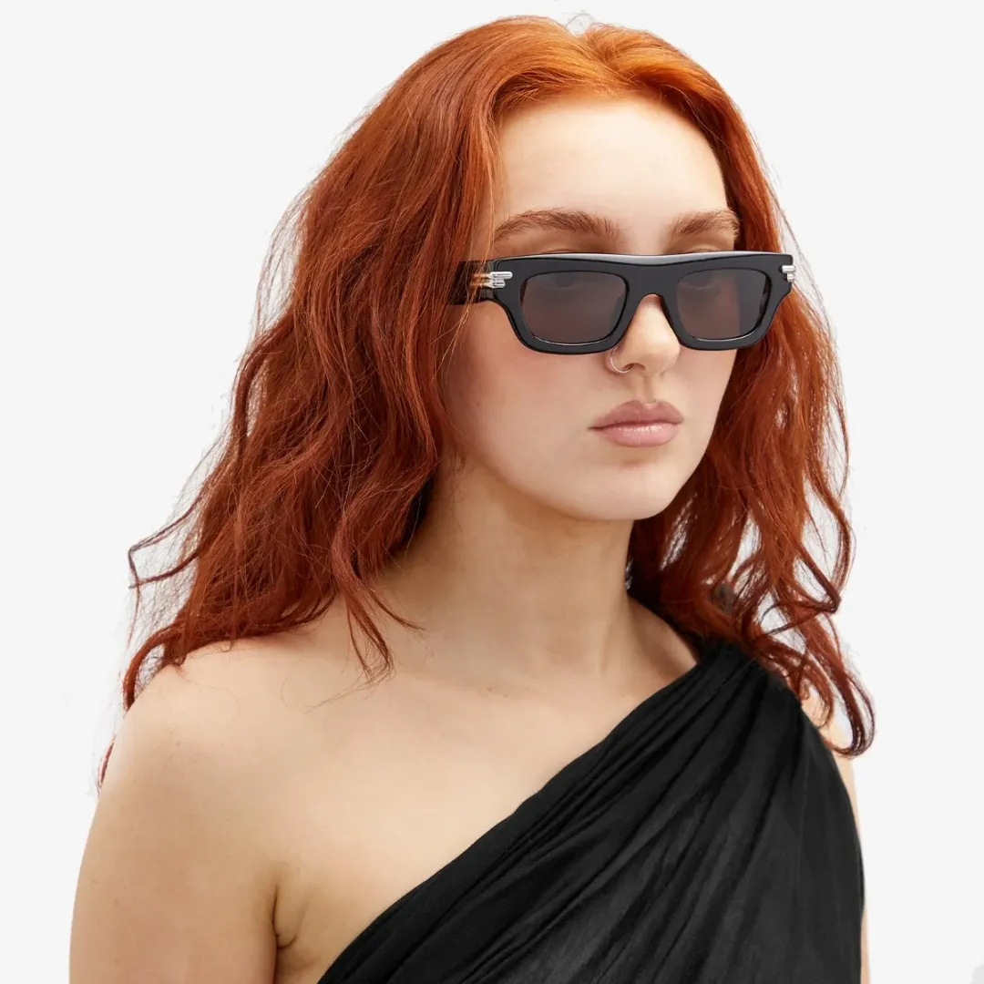 Bottega Veneta Mitre Square Sunglasses Black/Grey | BV1321S-001