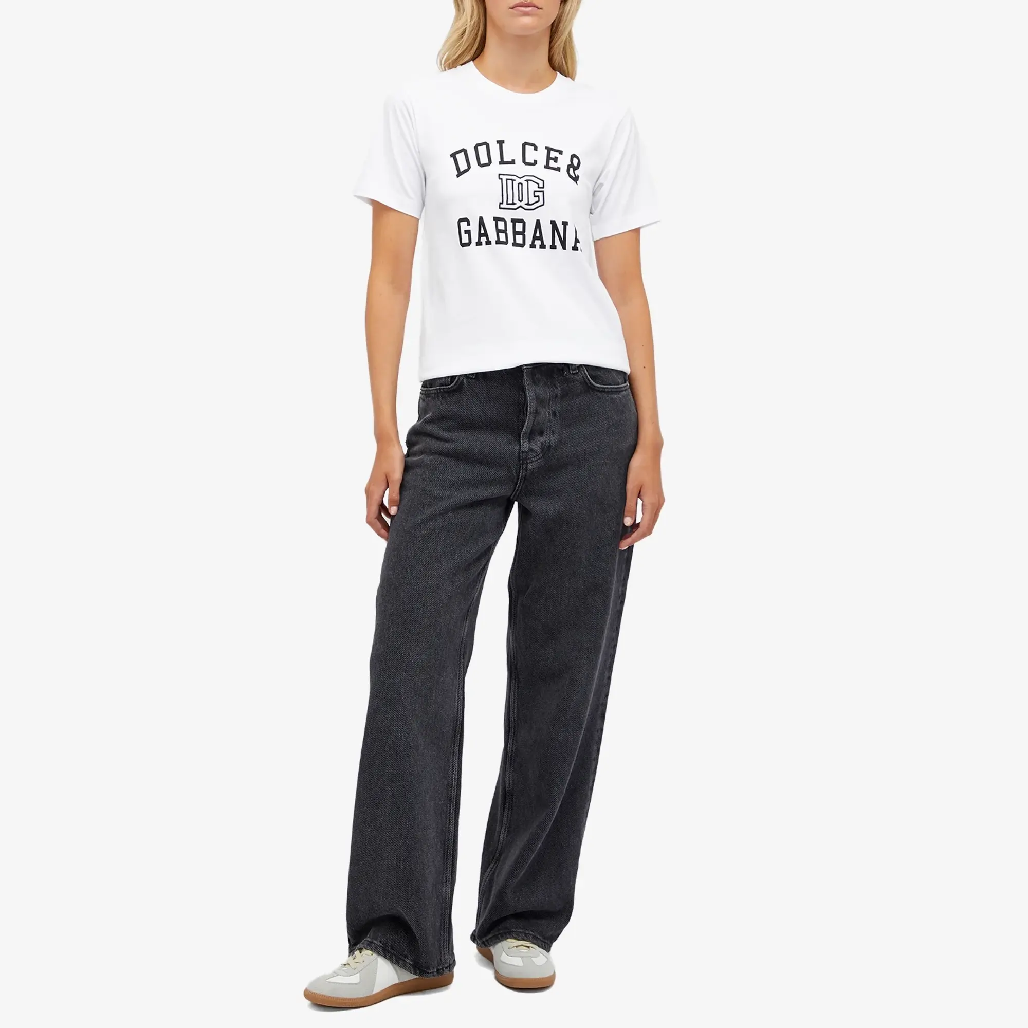 Dolce & Gabbana Women's Logo T-shirt Bianco Ottico