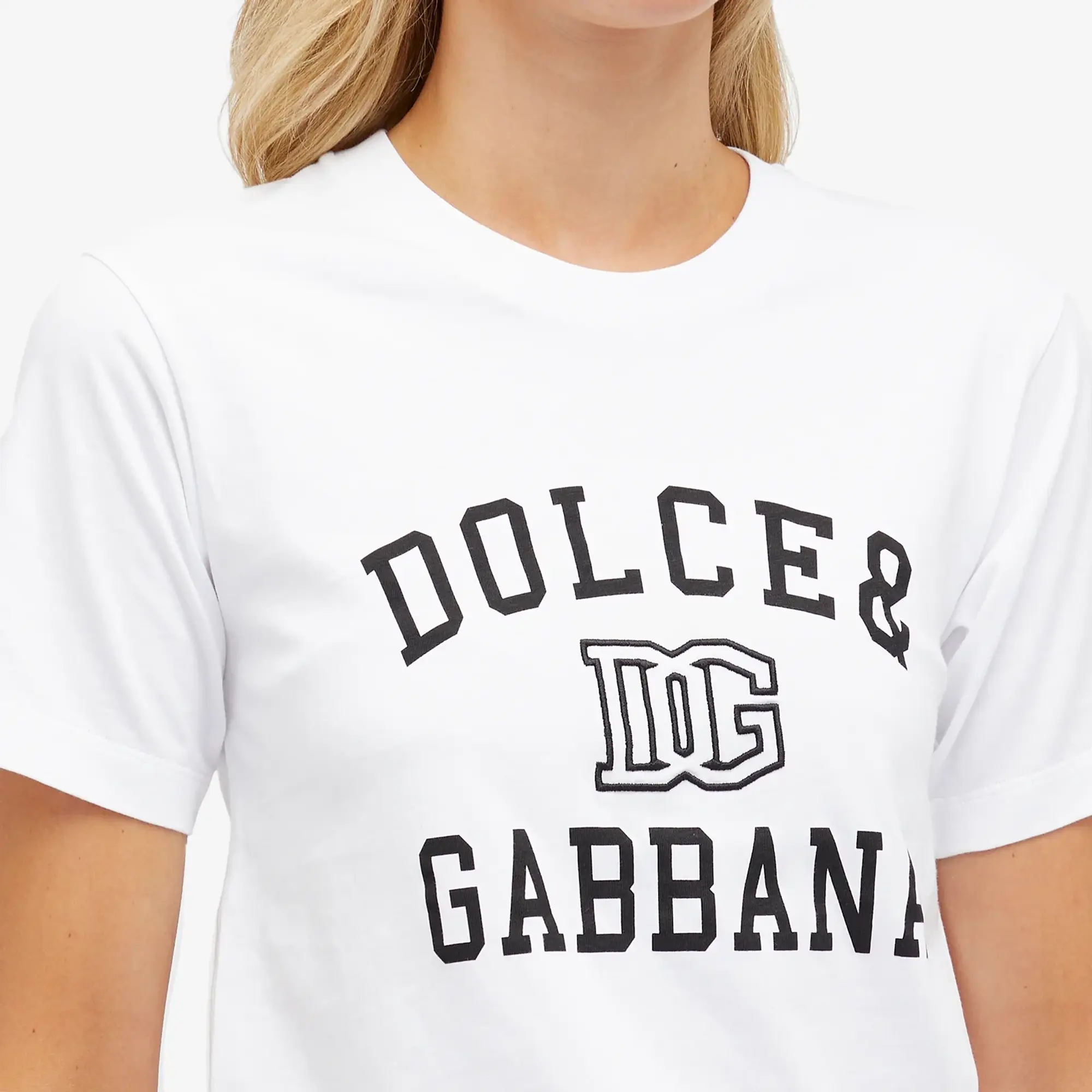 Dolce & Gabbana Women's Logo T-shirt Bianco Ottico