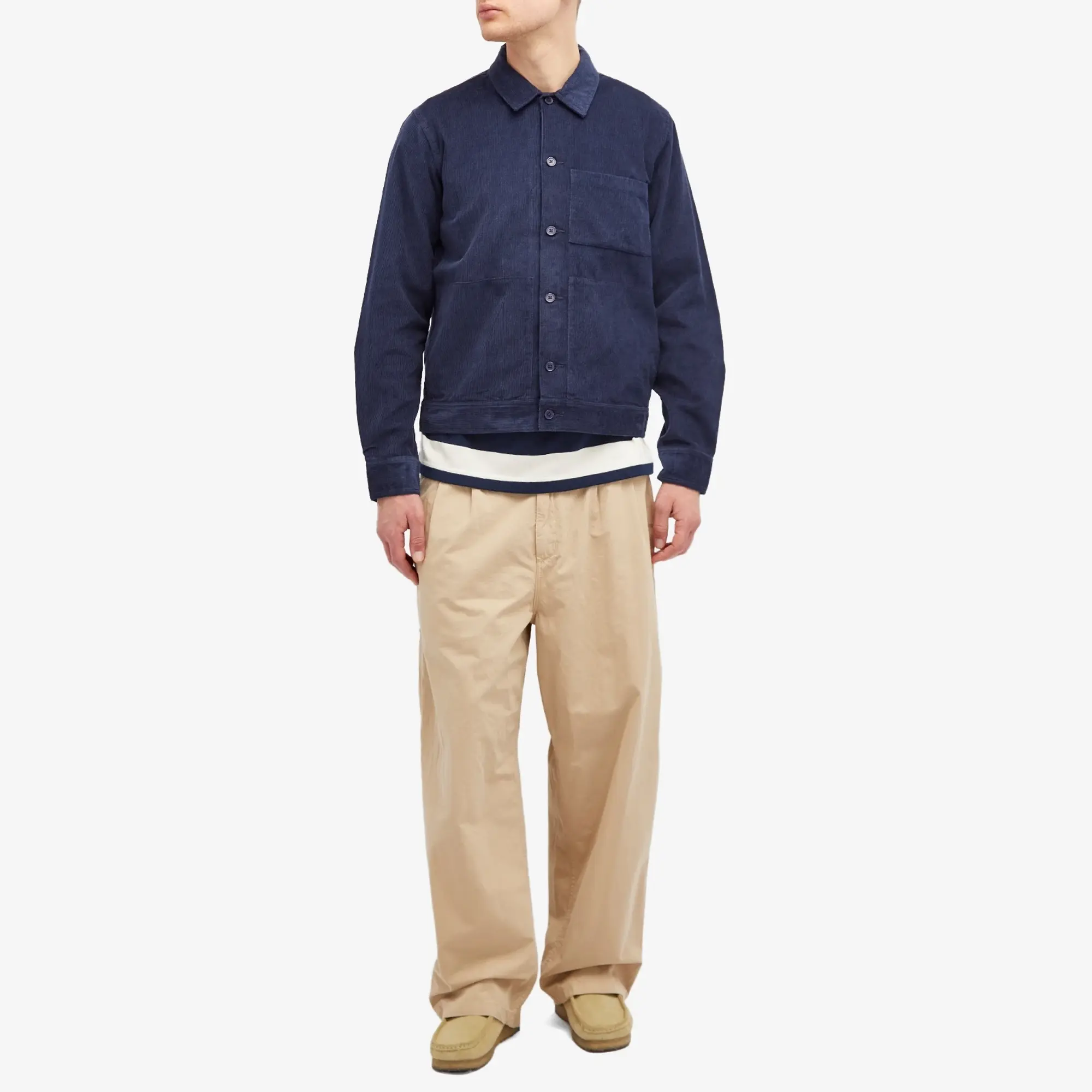 Universal Works Men's Fine Cord Uniform Jacket Navy