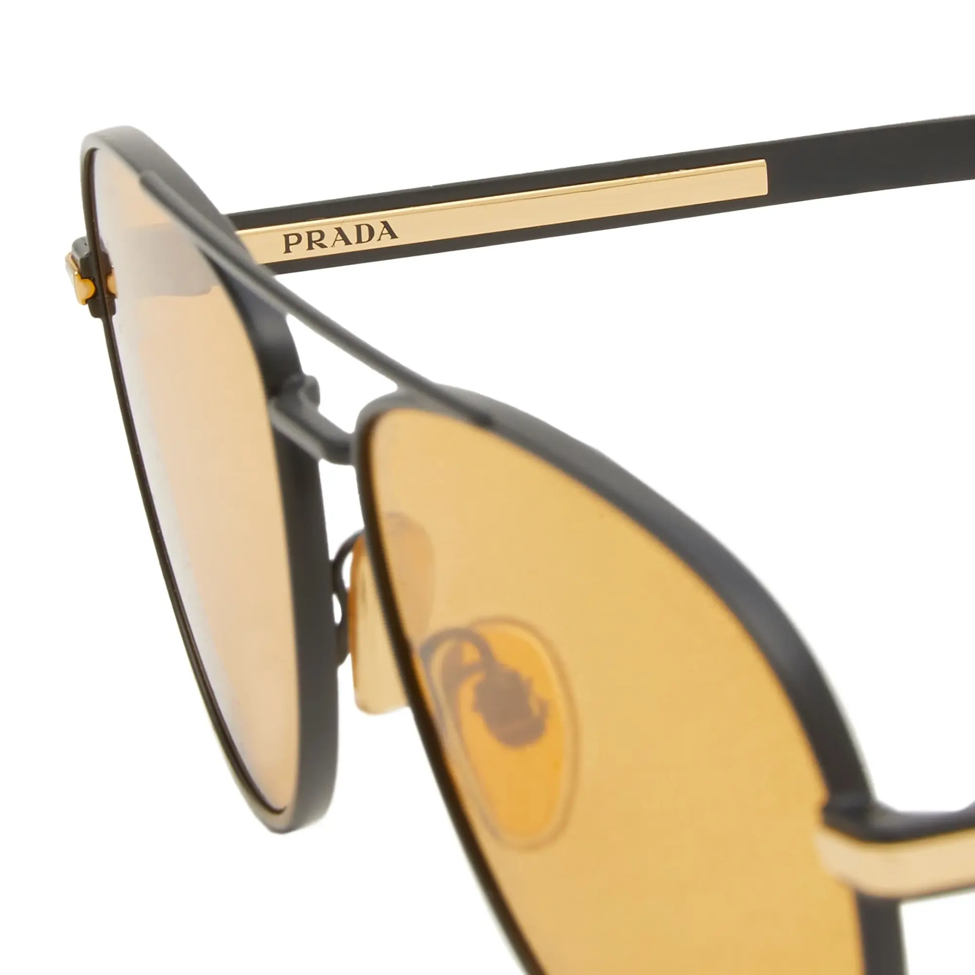 Prada Eyewear Men's PR A54S Sunglasses Matte Black/Yellow