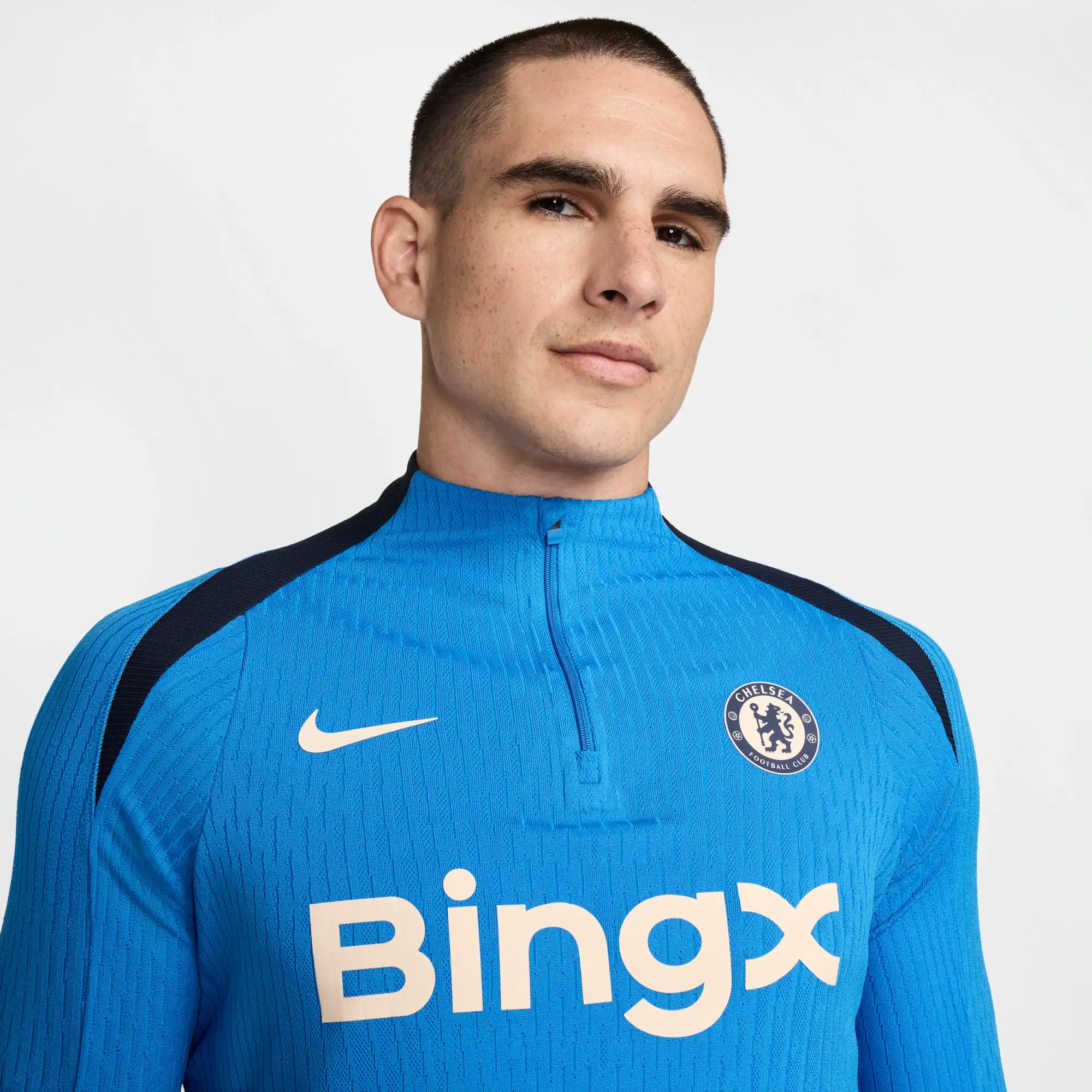 Chelsea F.C. Strike Elite Men's Nike Dri-FIT ADV Football Knit Drill Top - Blue - Polyester/Elastane