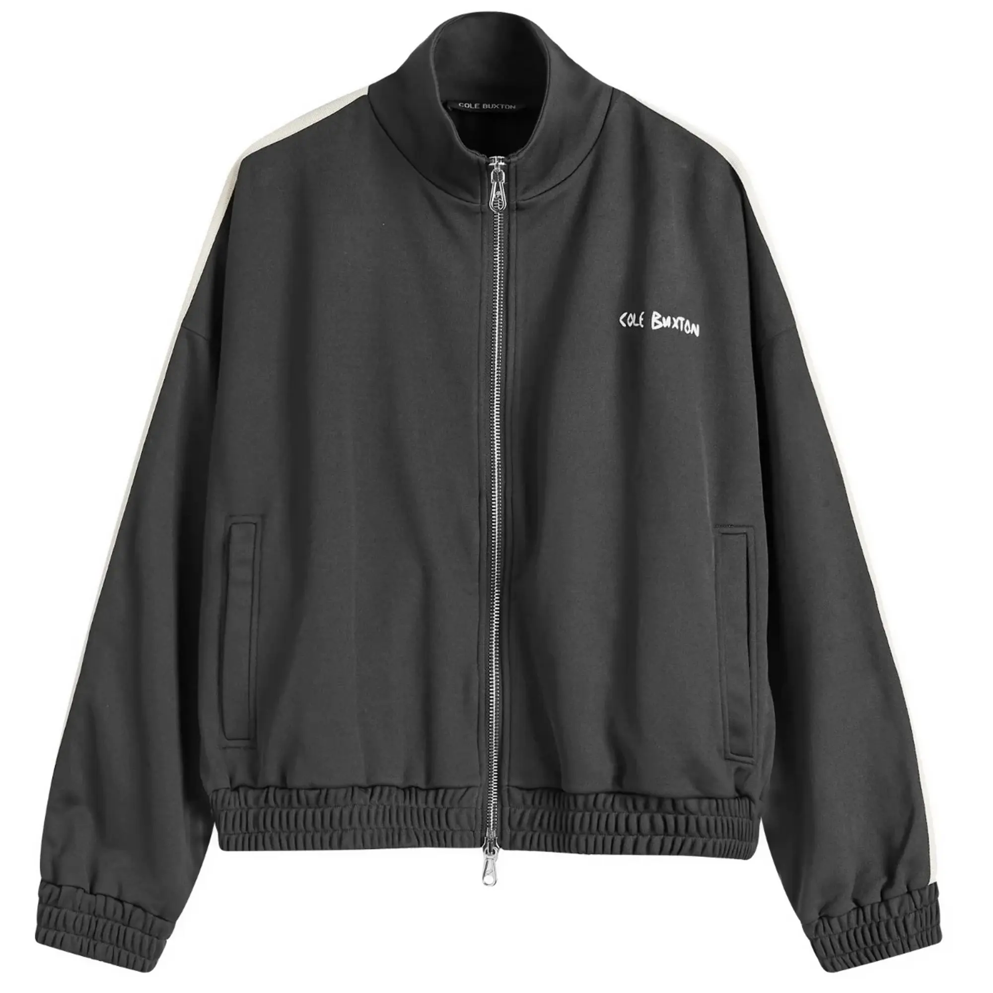 Cole Buxton Men's Crochet Stripe Track Jacket Vintage Black