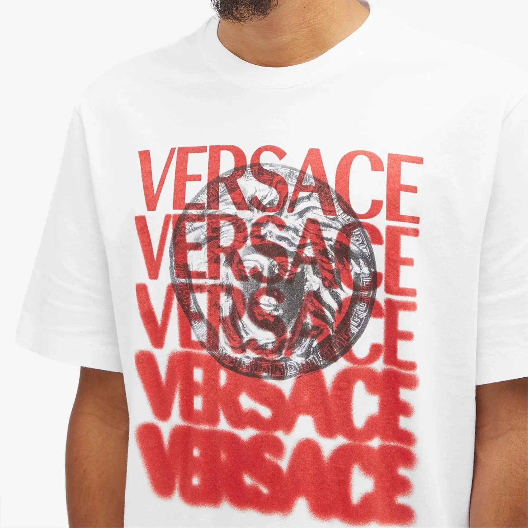 Versace Men's Medusa Medallion Print T-Shirt White/Print